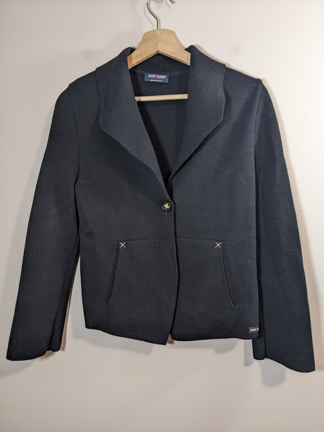 Saint James Wool Single Button Cardigan - Small