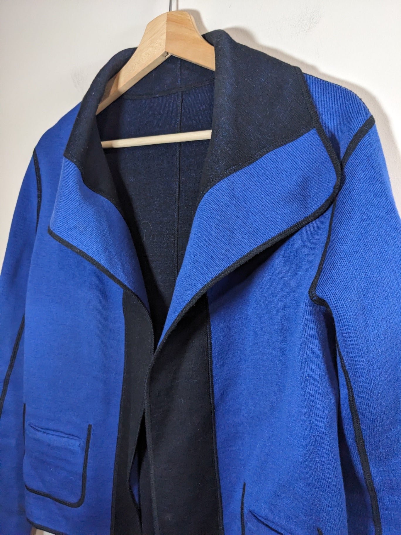 No label wool blue jacket - S