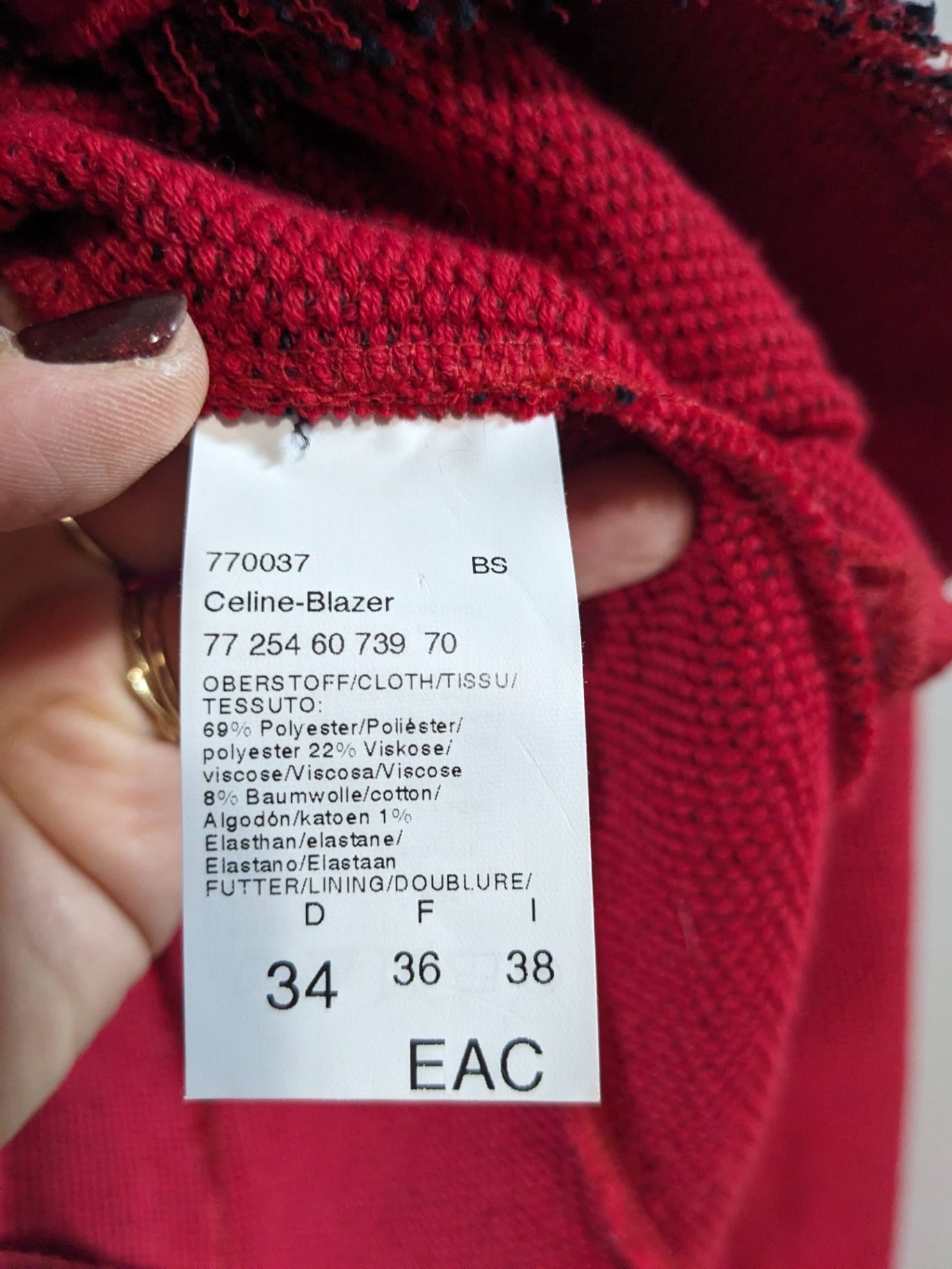 Airfield red knit blazer- 34 small