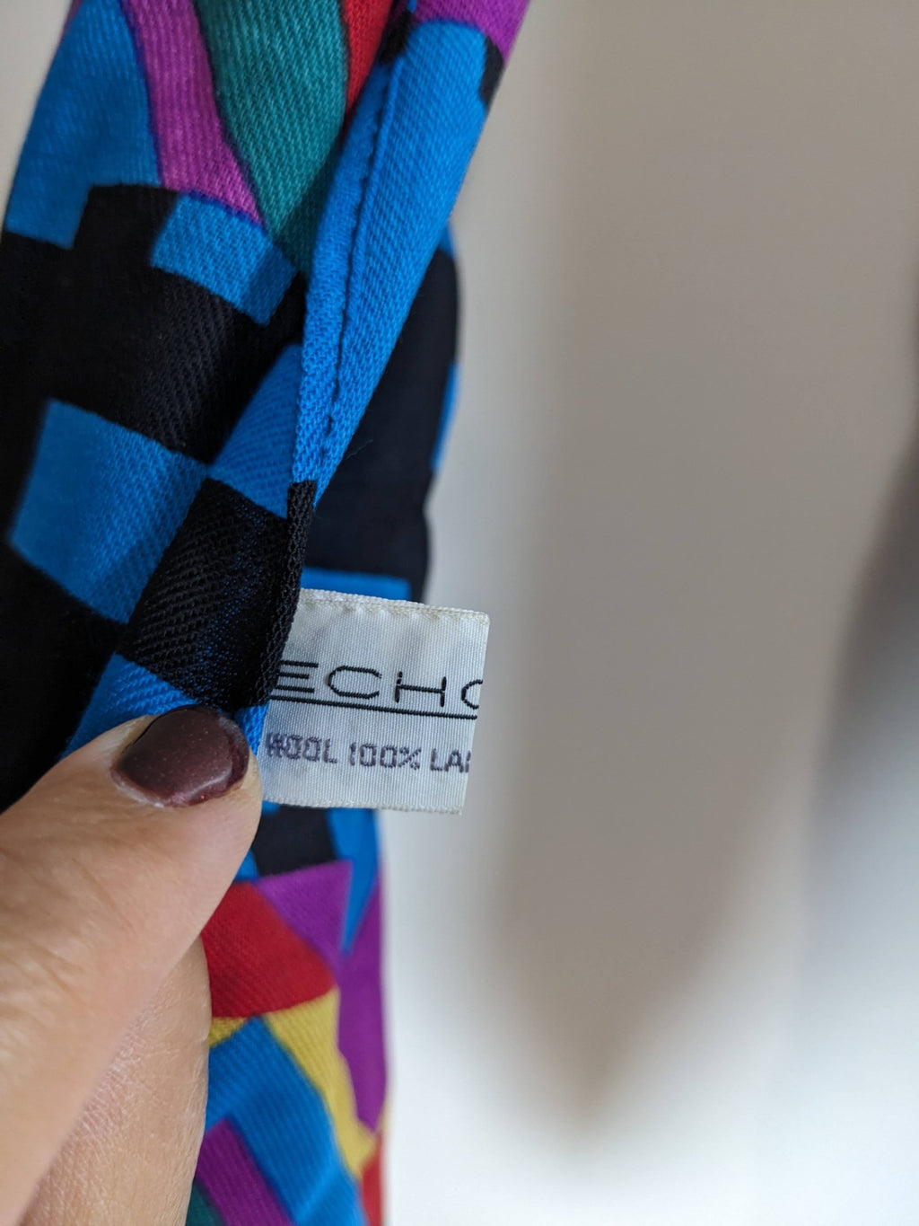 Echo wool geometric patterned scarf - One Size