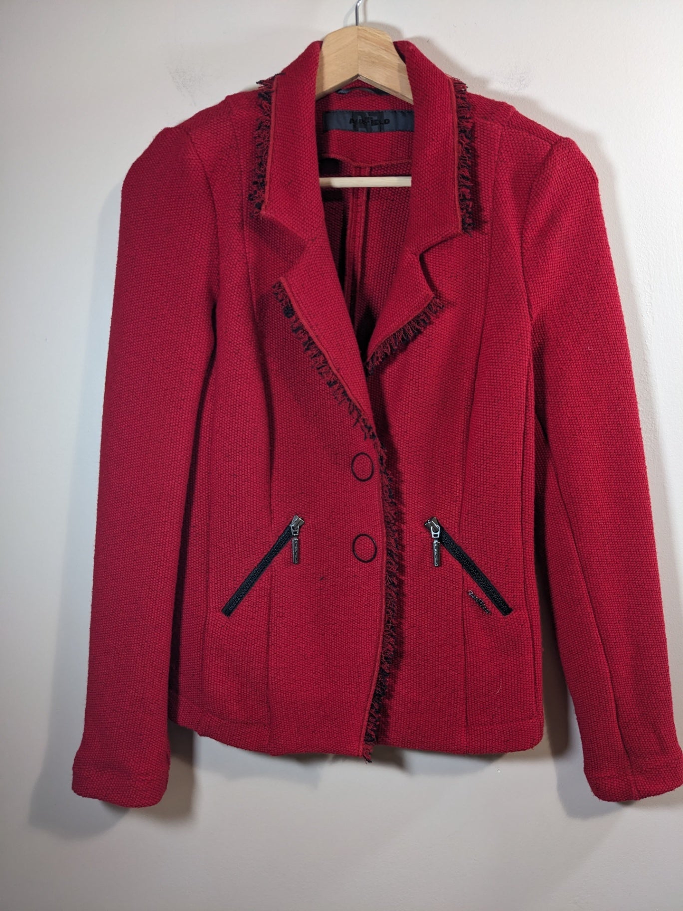 Airfield red knit blazer- 34 small