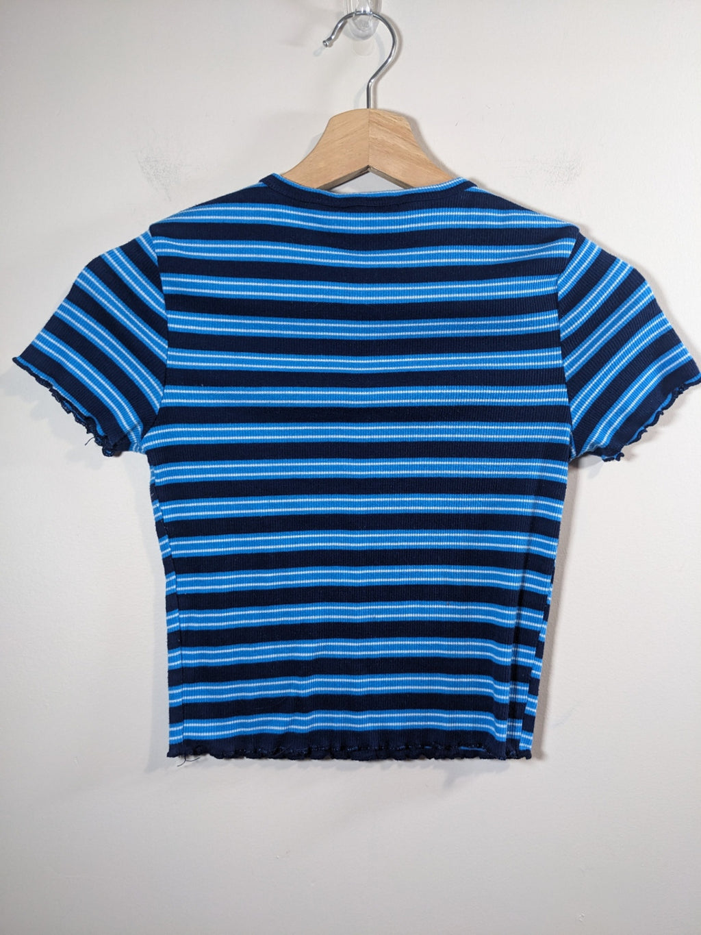 Bluenotes Blue Striped Crop T-Shirt - XS