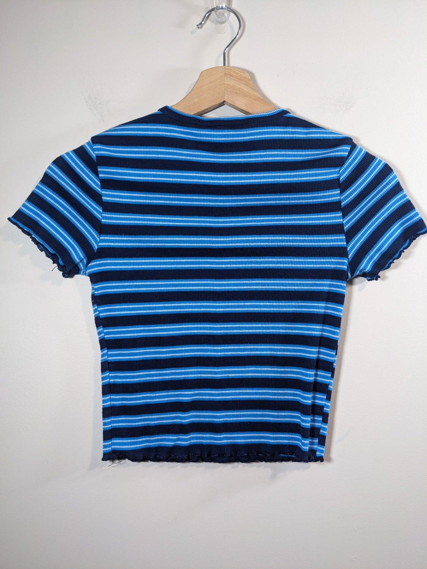 Bluenotes Blue Striped Crop T-Shirt - XS