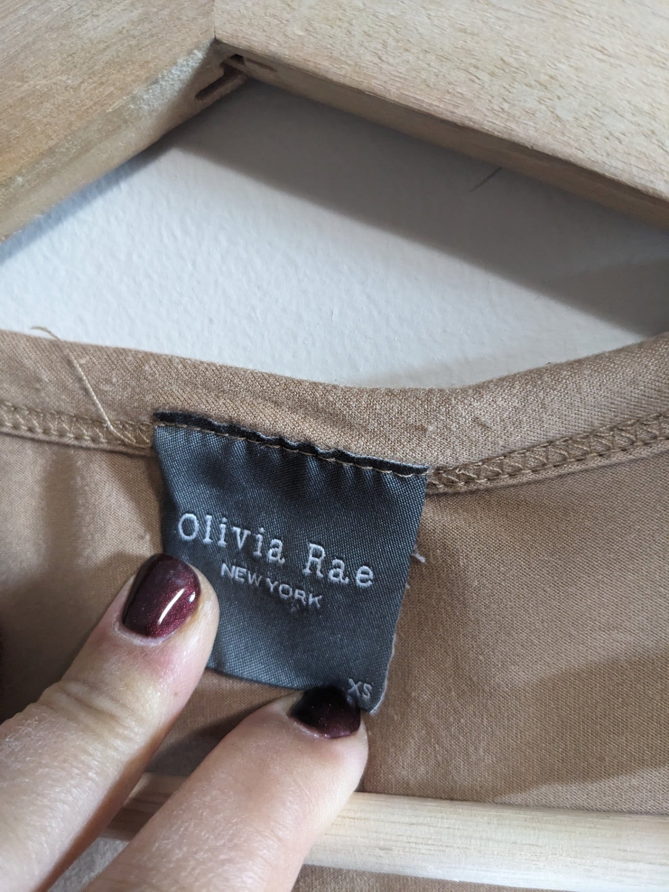 Olivia Rae Tan Crop T-Shirt - XS