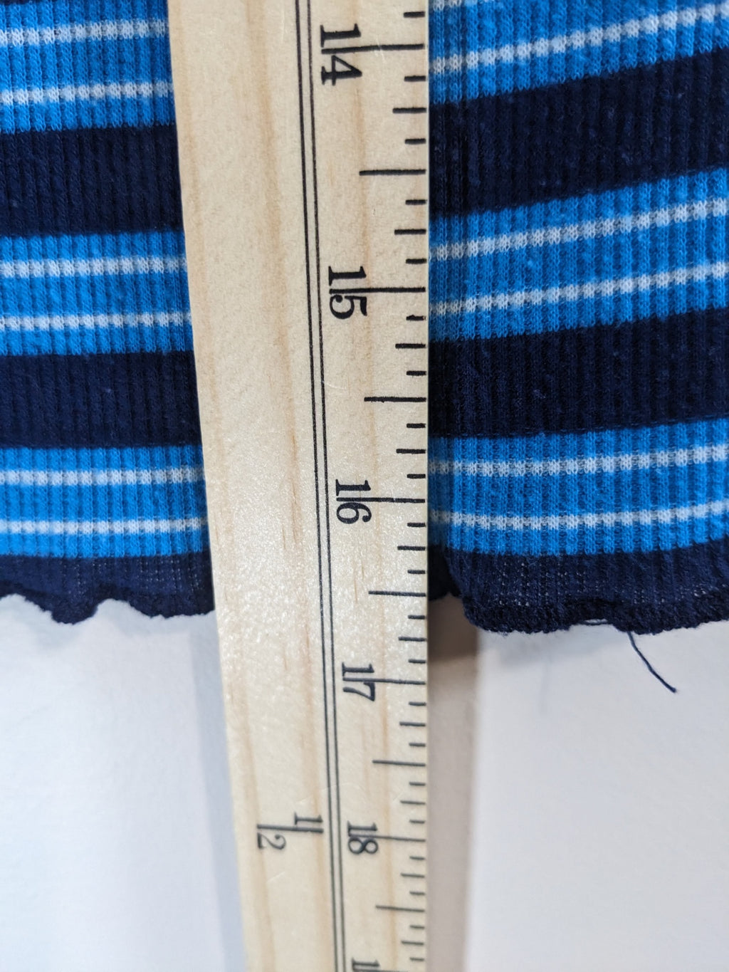 Bluenotes Blue Striped Crop T-Shirt - XS