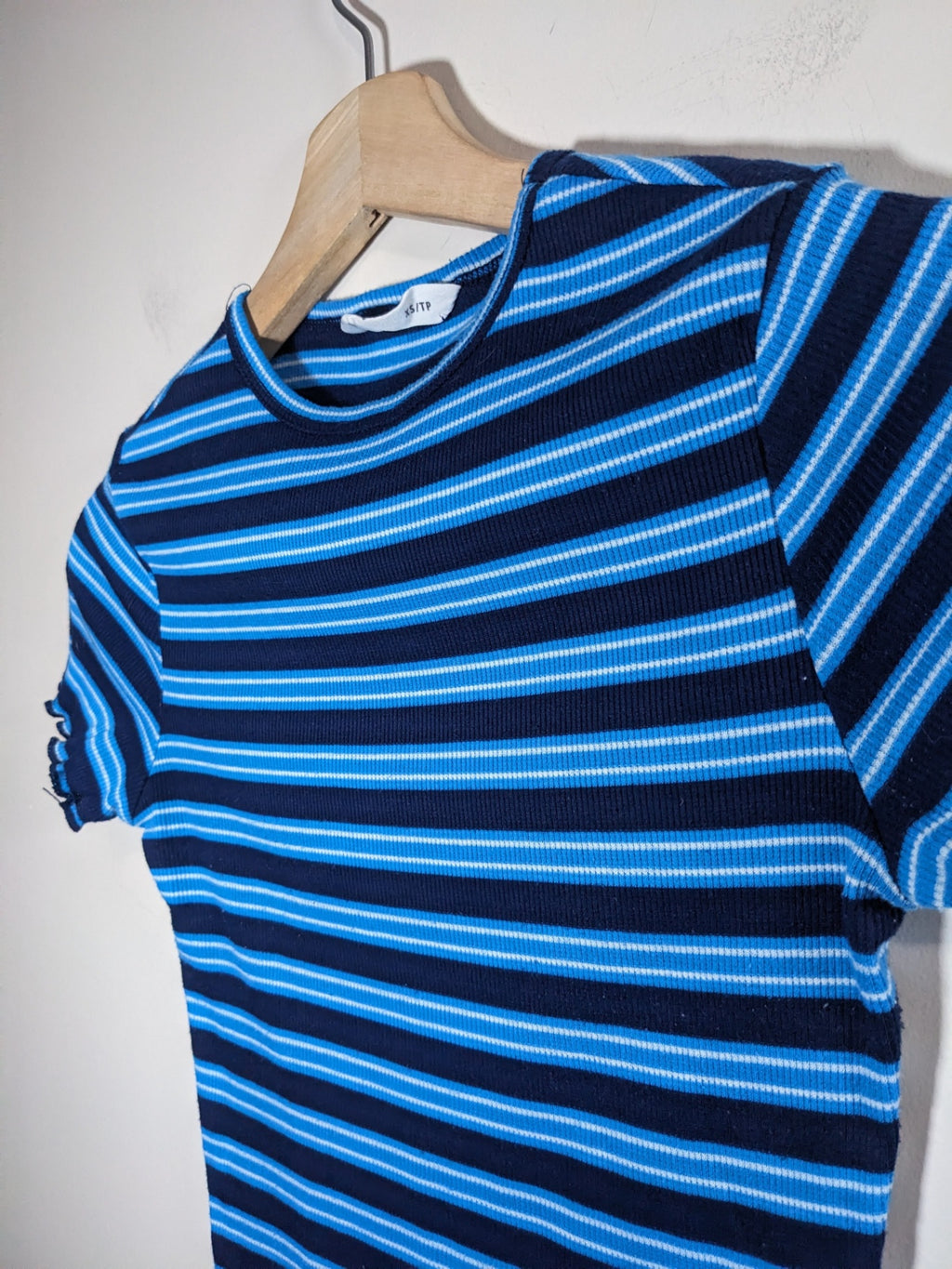 Bluenotes Blue Striped Crop T-Shirt - XS