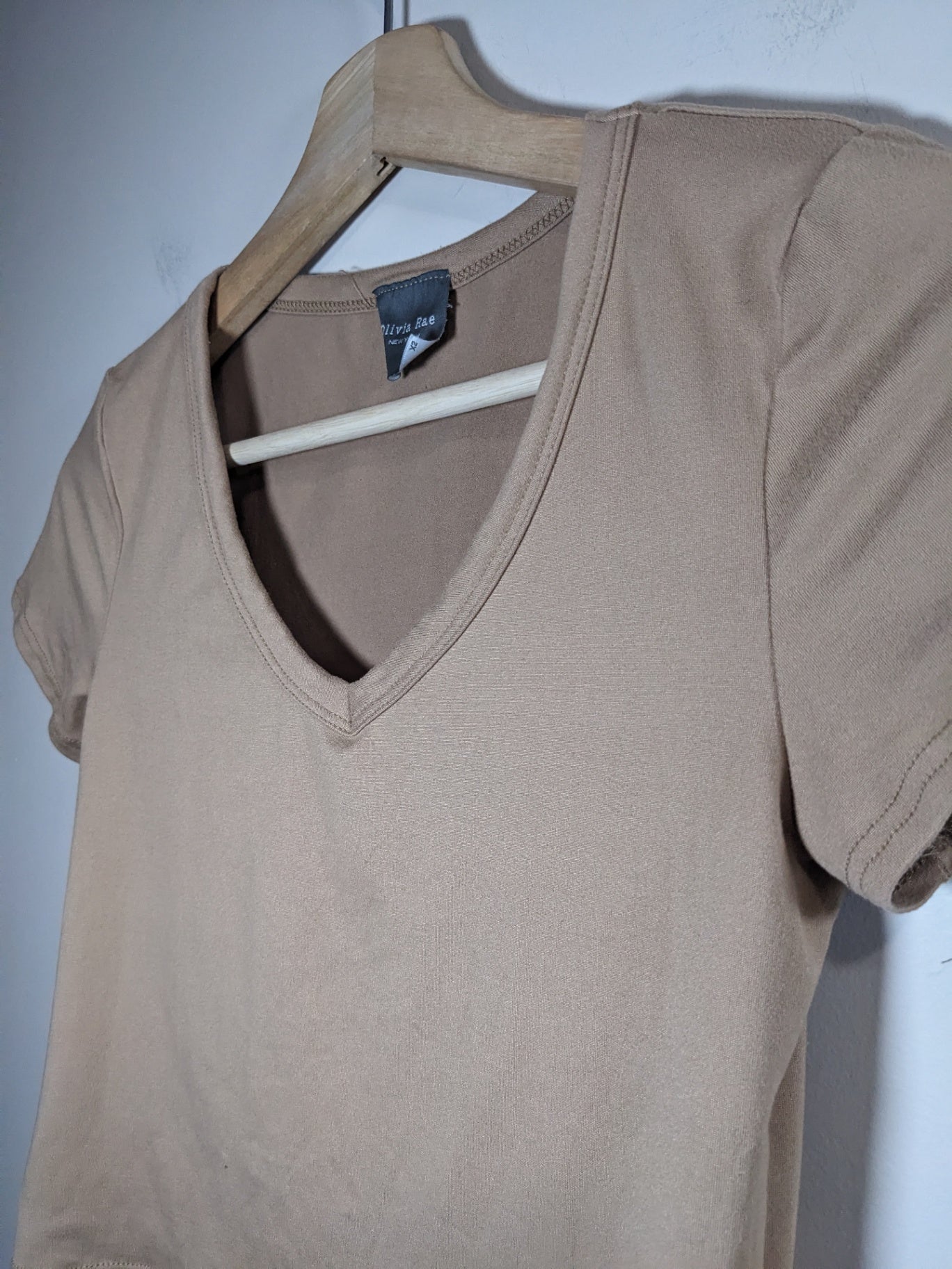 Olivia Rae Tan Crop T-Shirt - XS