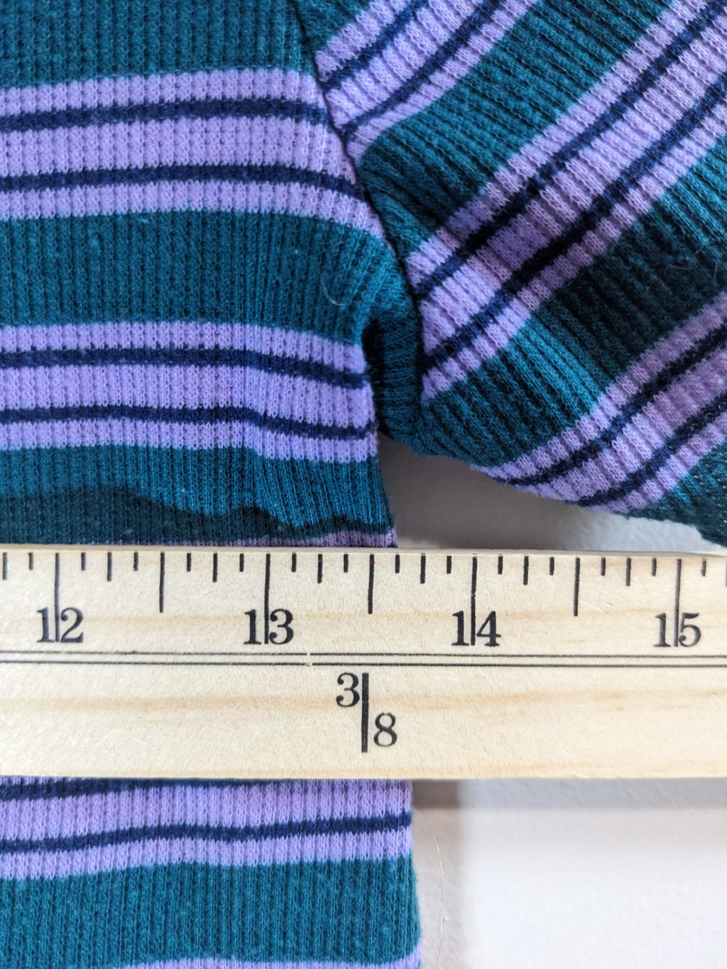 Bluenotes Purple & Green Stripped Crop T-shirt - S