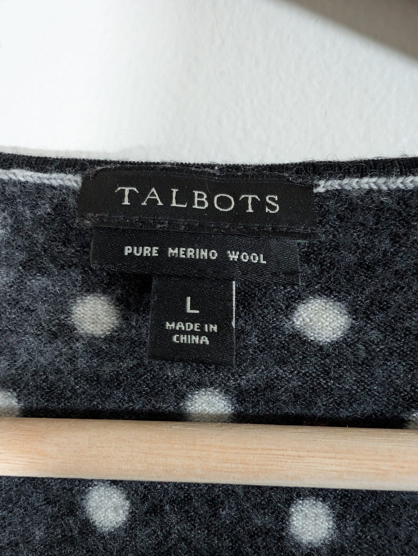Talbots polka-dot merino wool sweater - Large