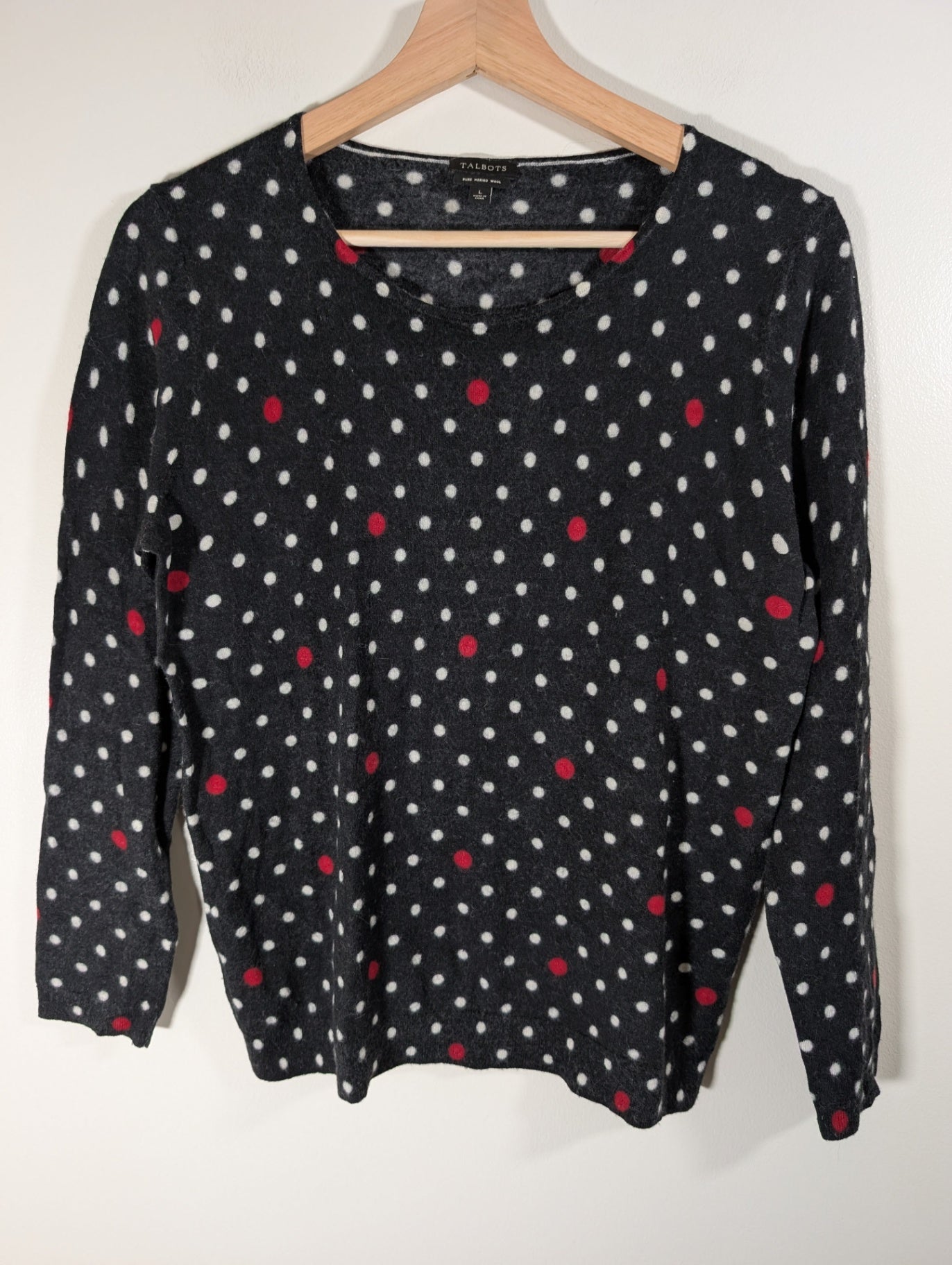 Talbots polka-dot merino wool sweater - Large
