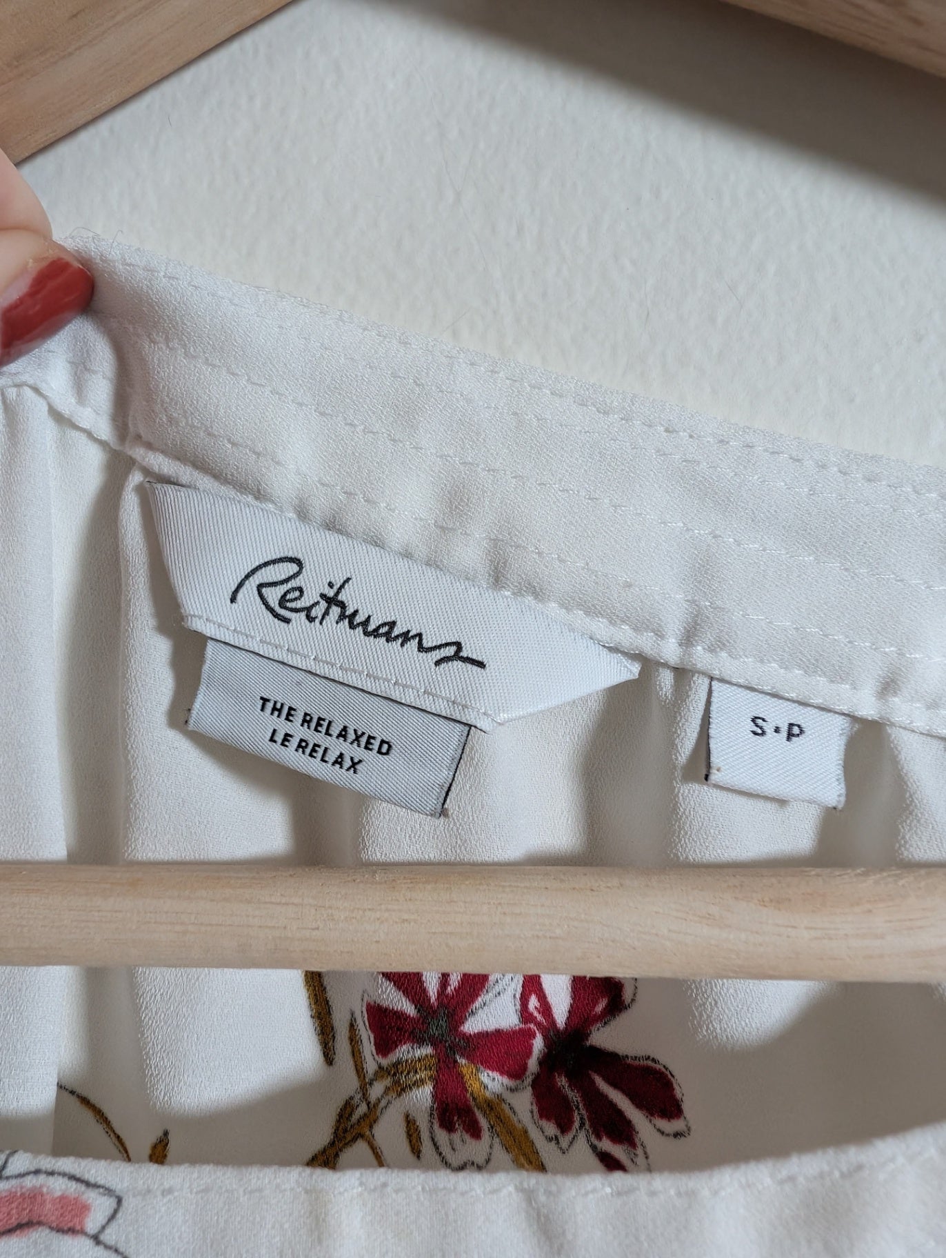 Reitmans floral white blouse - Small