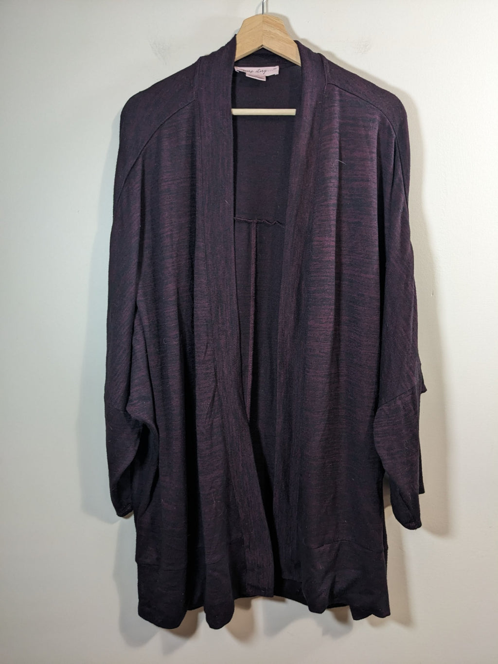 heathered maroon cardigan - appears 3XL