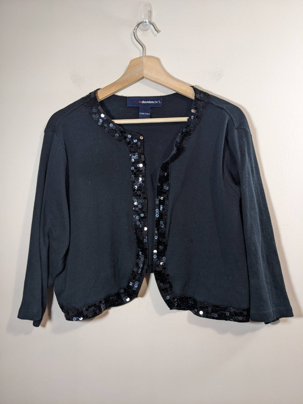 denim24/7  black sequin cardigan - 2XL