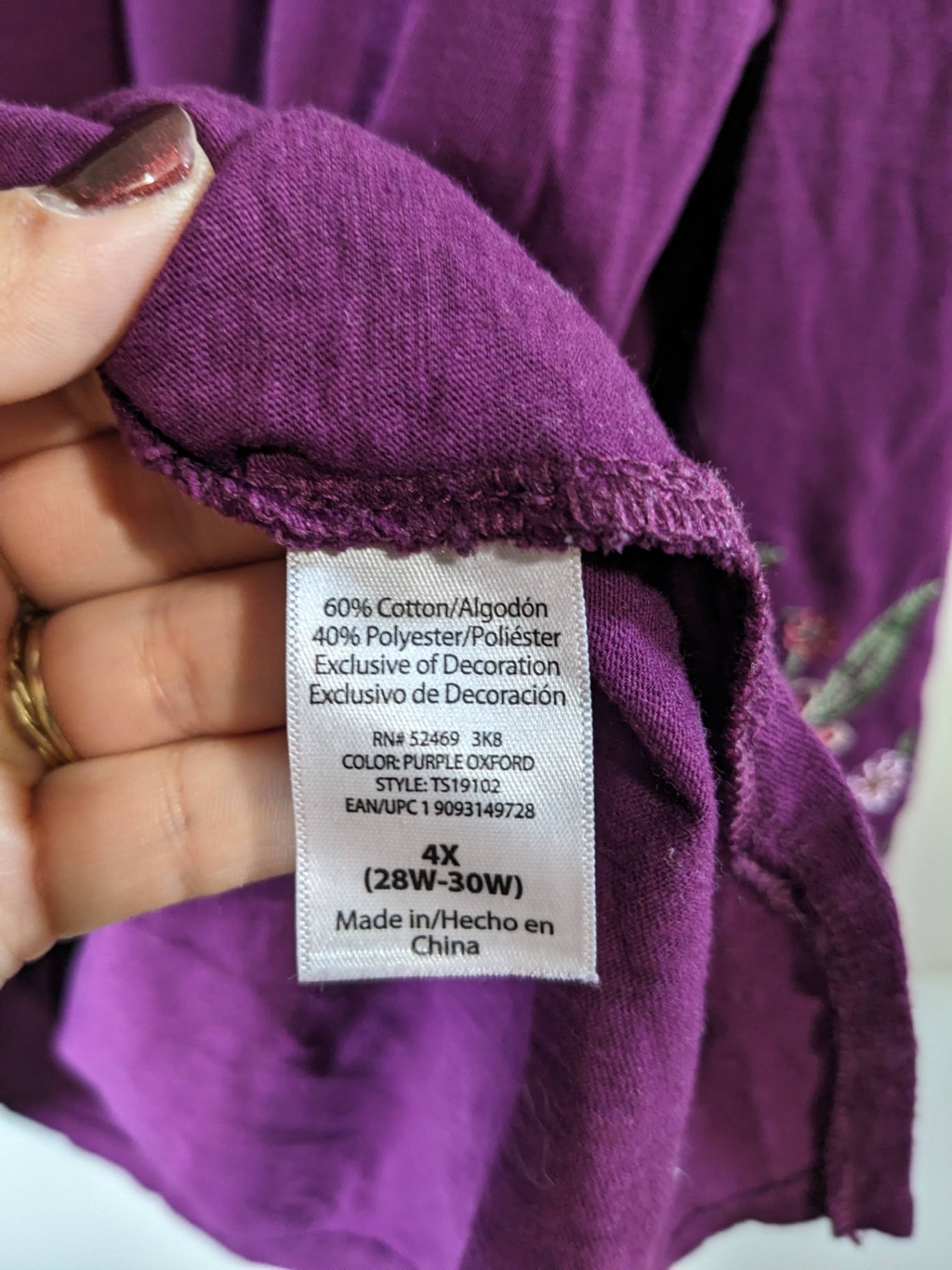 Terra Sky Purple Blouse - 4XL