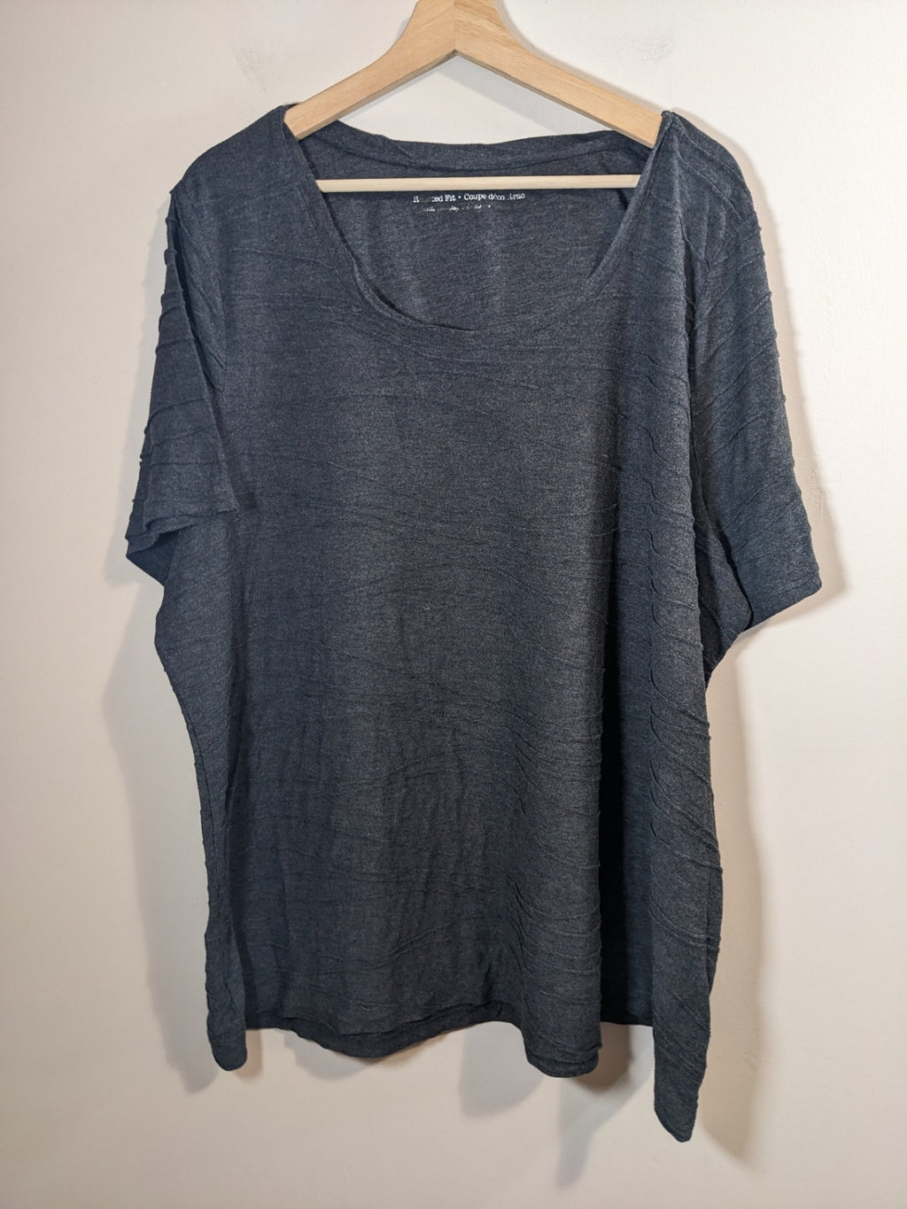 grey textured t-shirt - 3XL