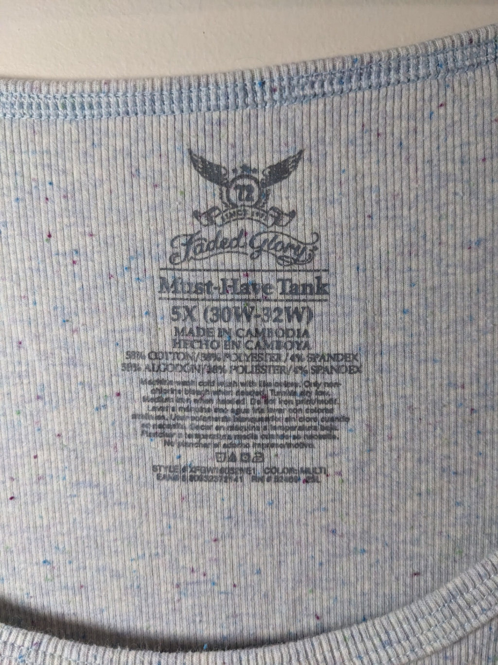 Faded Glory Light Blue Tank - 5XL