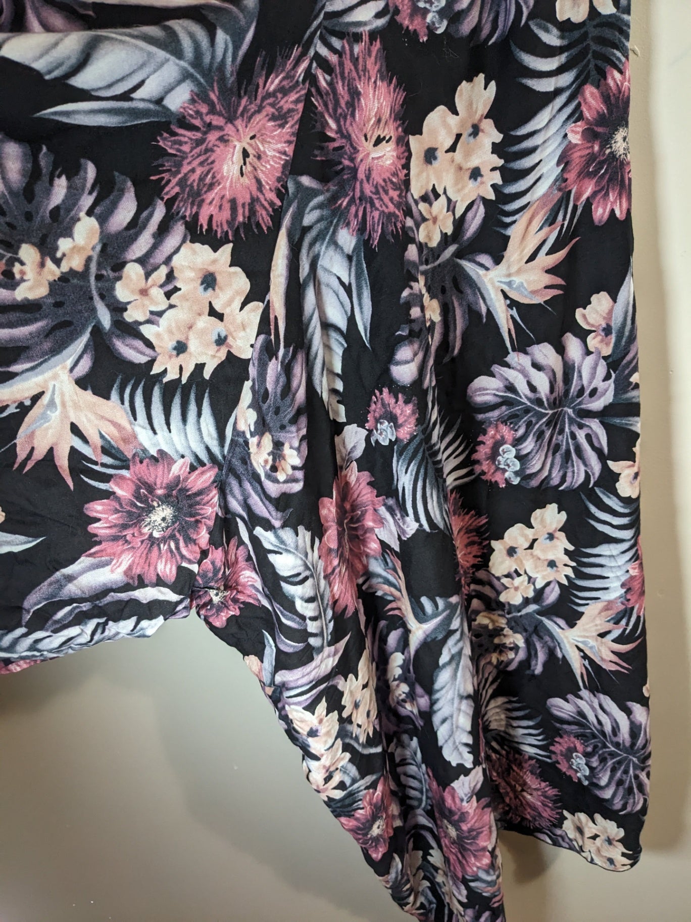 floral wide leg jumpsuit - appears 2XL