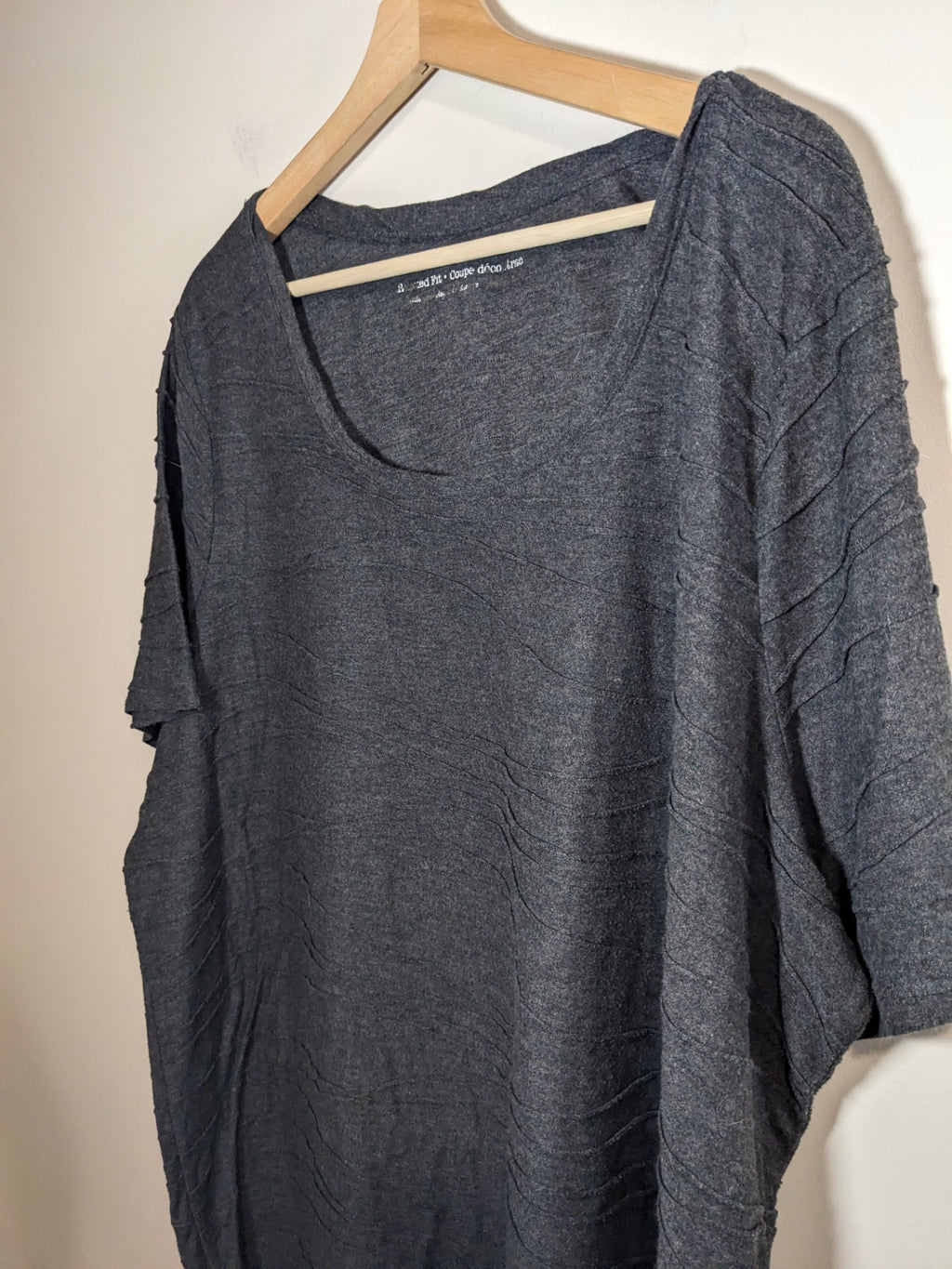 grey textured t-shirt - 3XL