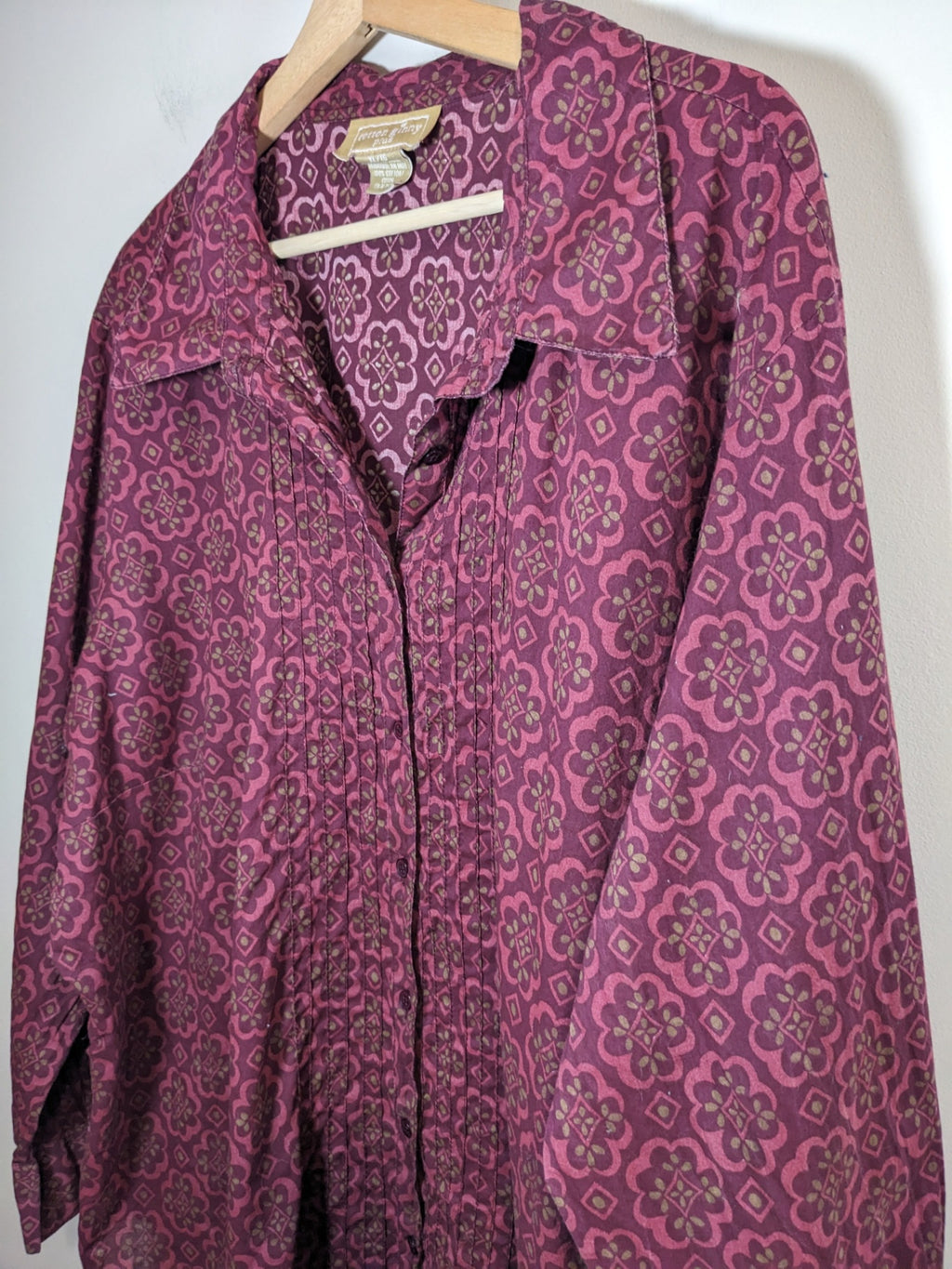 Cotton Ginny Plus Burgundy Shirt - XL