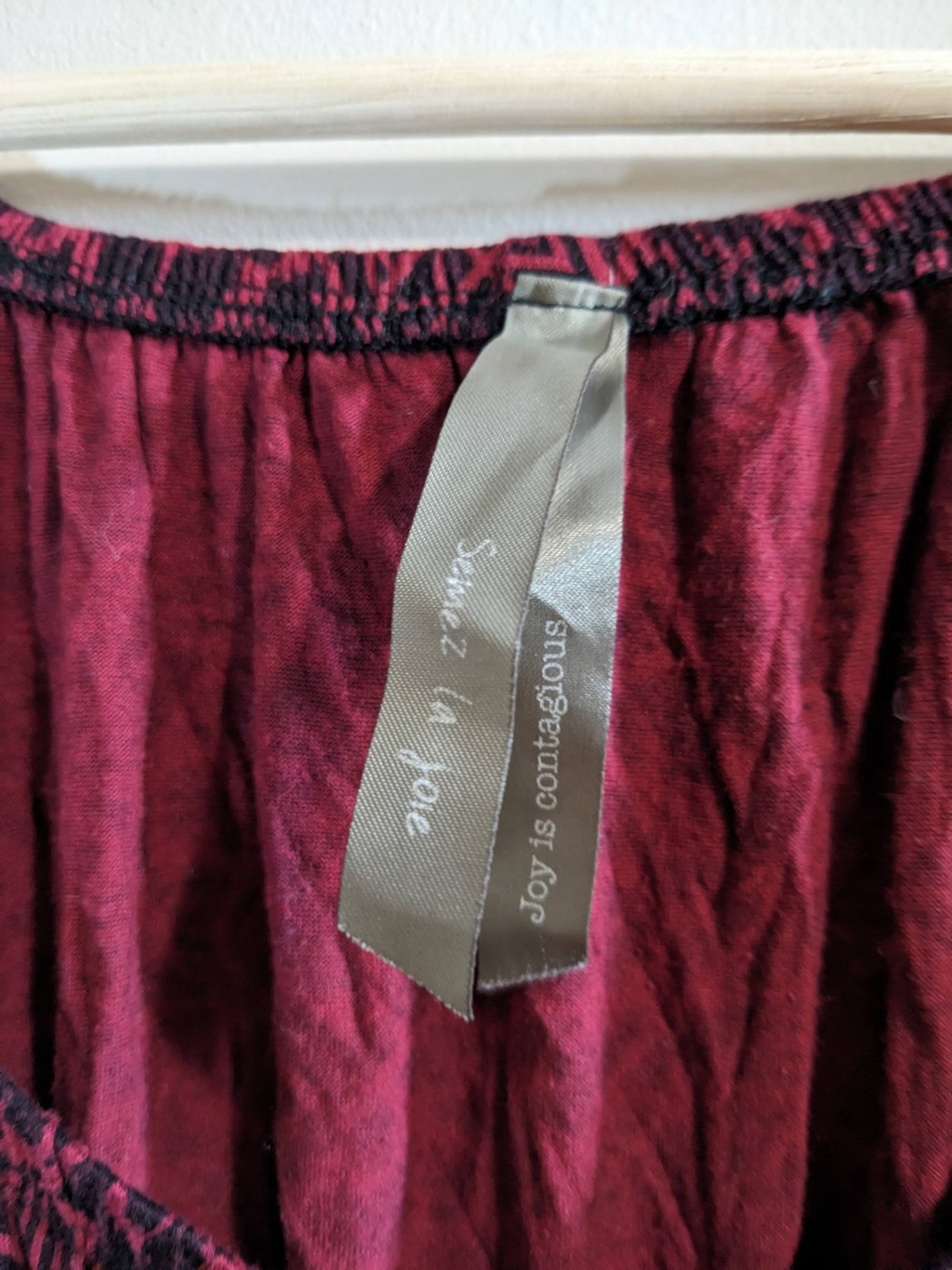 semez la joie burgundy & black top- 4XL