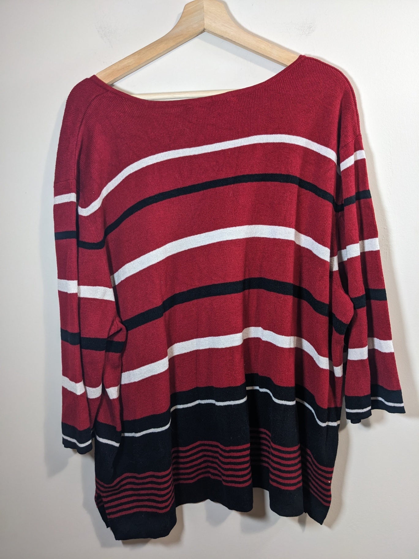 Penningtons Red Stri pe Sweater- 5XL