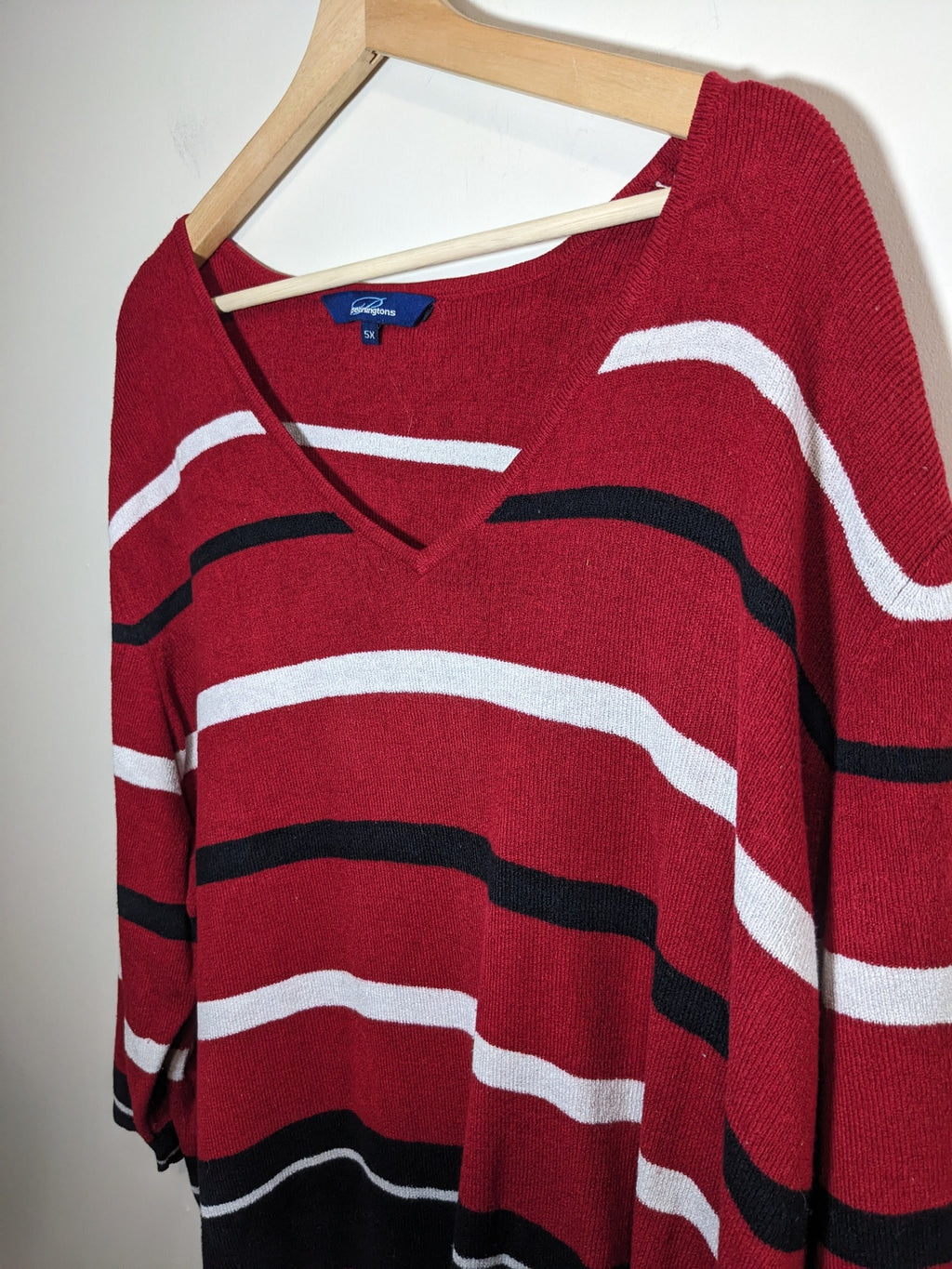 Penningtons Red Stri pe Sweater- 5XL