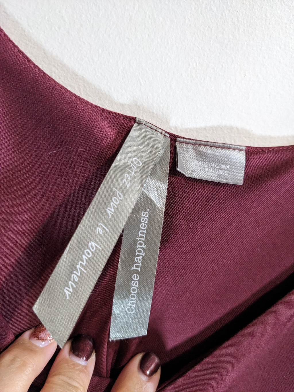 optez pour le bonheur maroon tank - 2XL