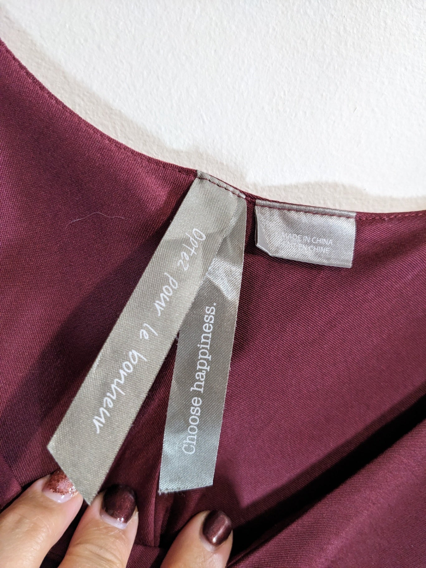 optez pour le bonheur maroon tank - 2XL