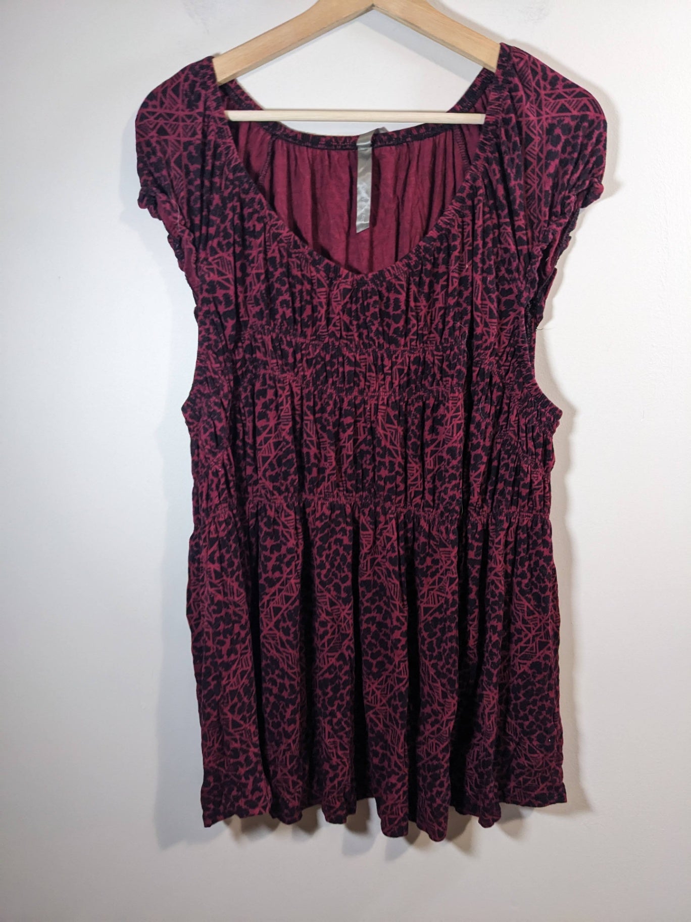 semez la joie burgundy & black top- 4XL