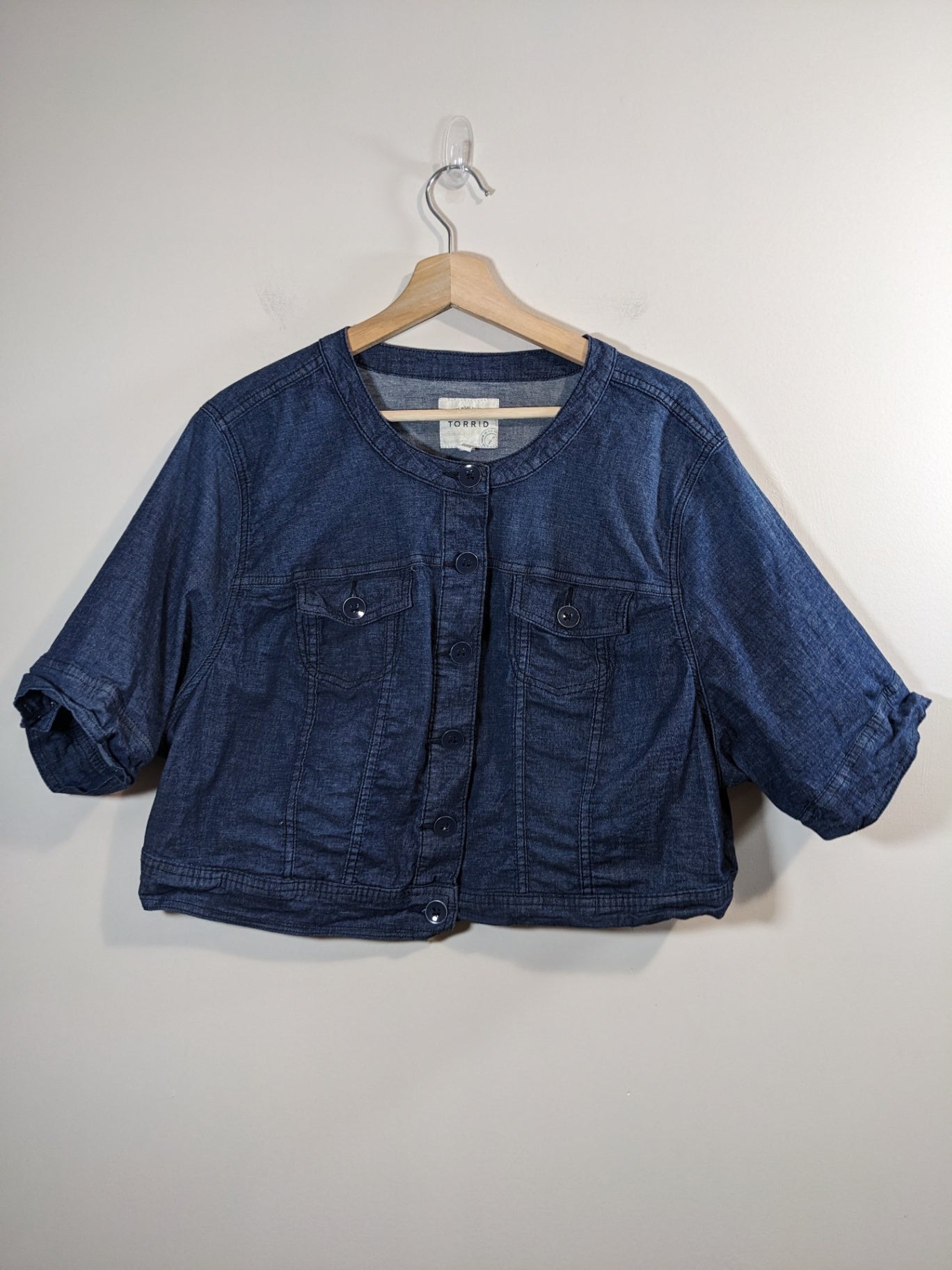 Torrid Denim Short Sleeve Blouse - 3XL