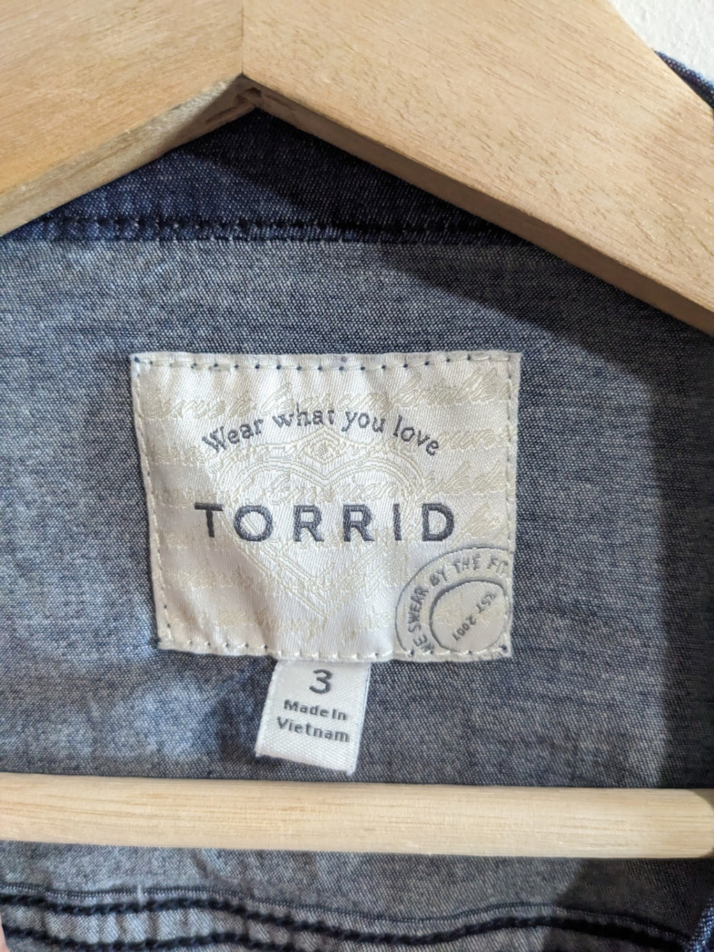 Torrid Denim Short Sleeve Blouse - 3XL