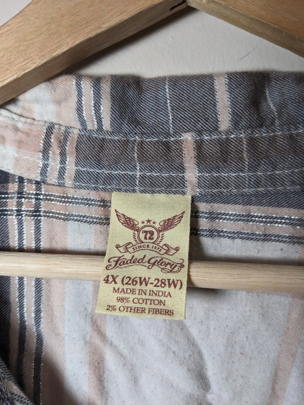 Faded Glory Plaid Shirt - 4XL