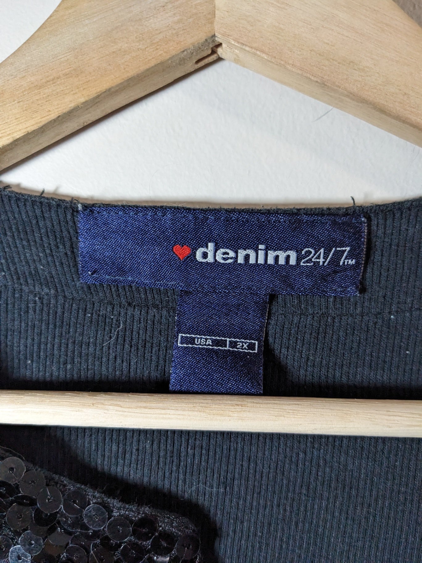 denim24/7  black sequin cardigan - 2XL