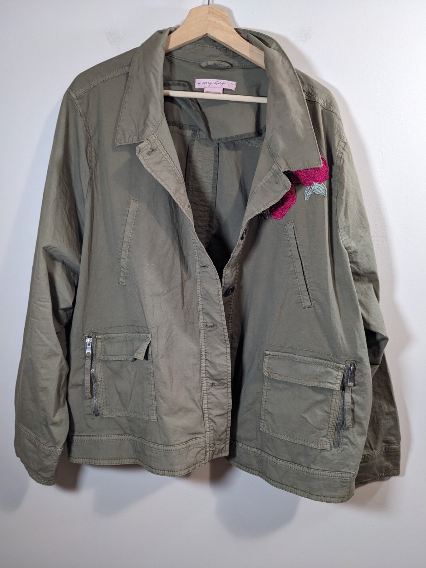 in every story olive green jacket - 4XL
