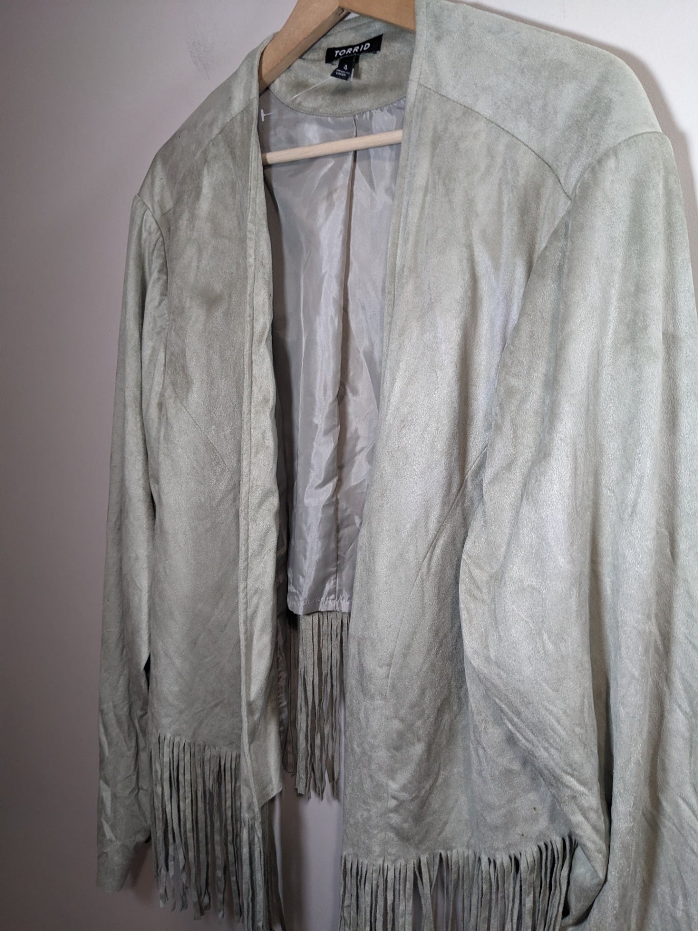 Torrid Sage Fringe Jacket - 4XL