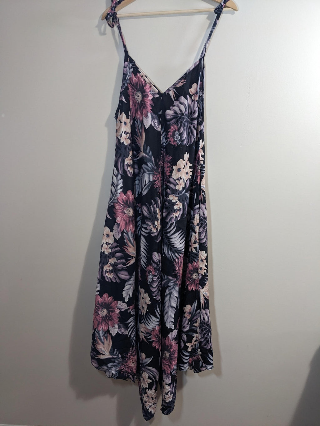 floral wide leg jumpsuit - appears 2XL