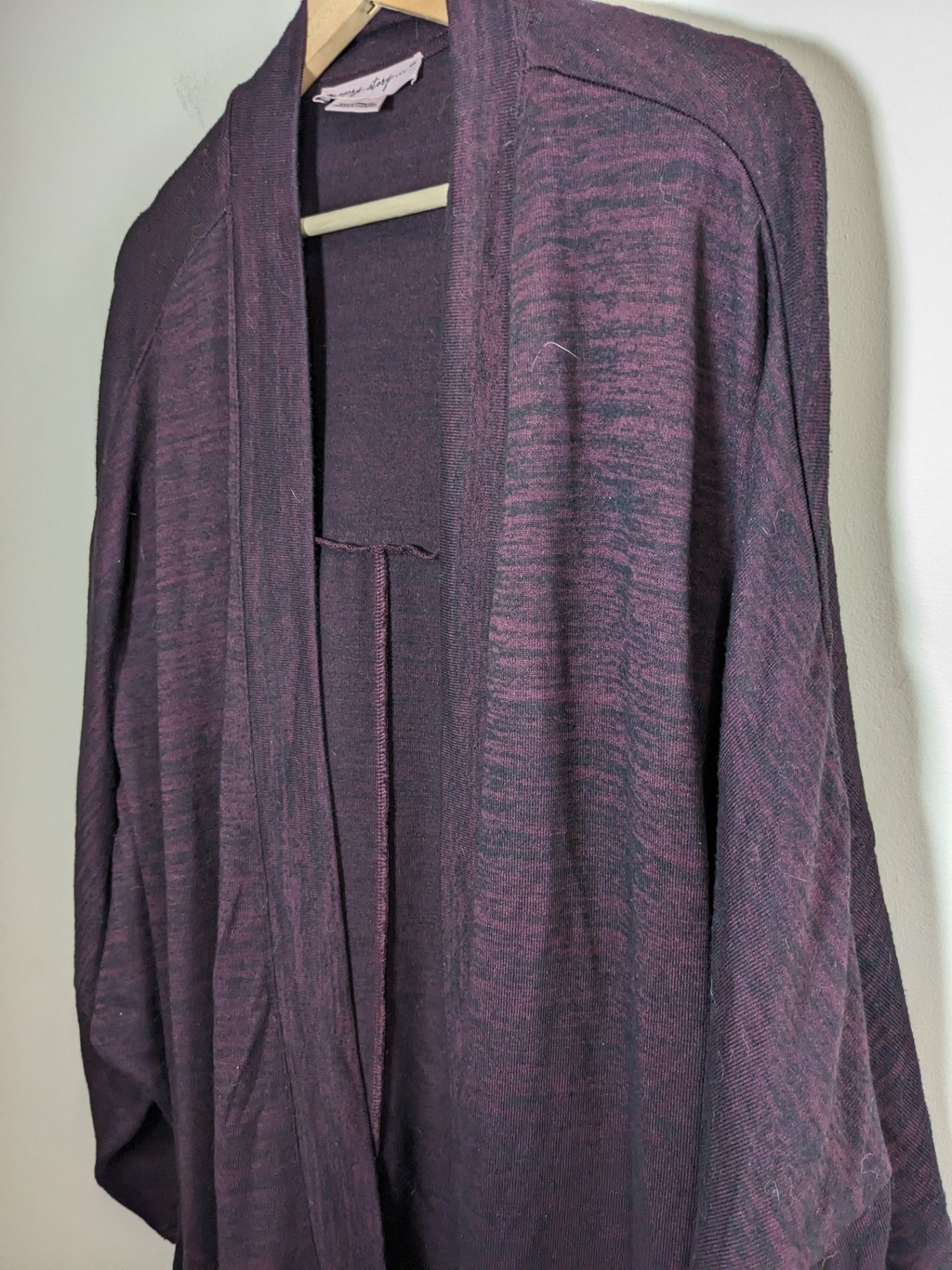 heathered maroon cardigan - appears 3XL
