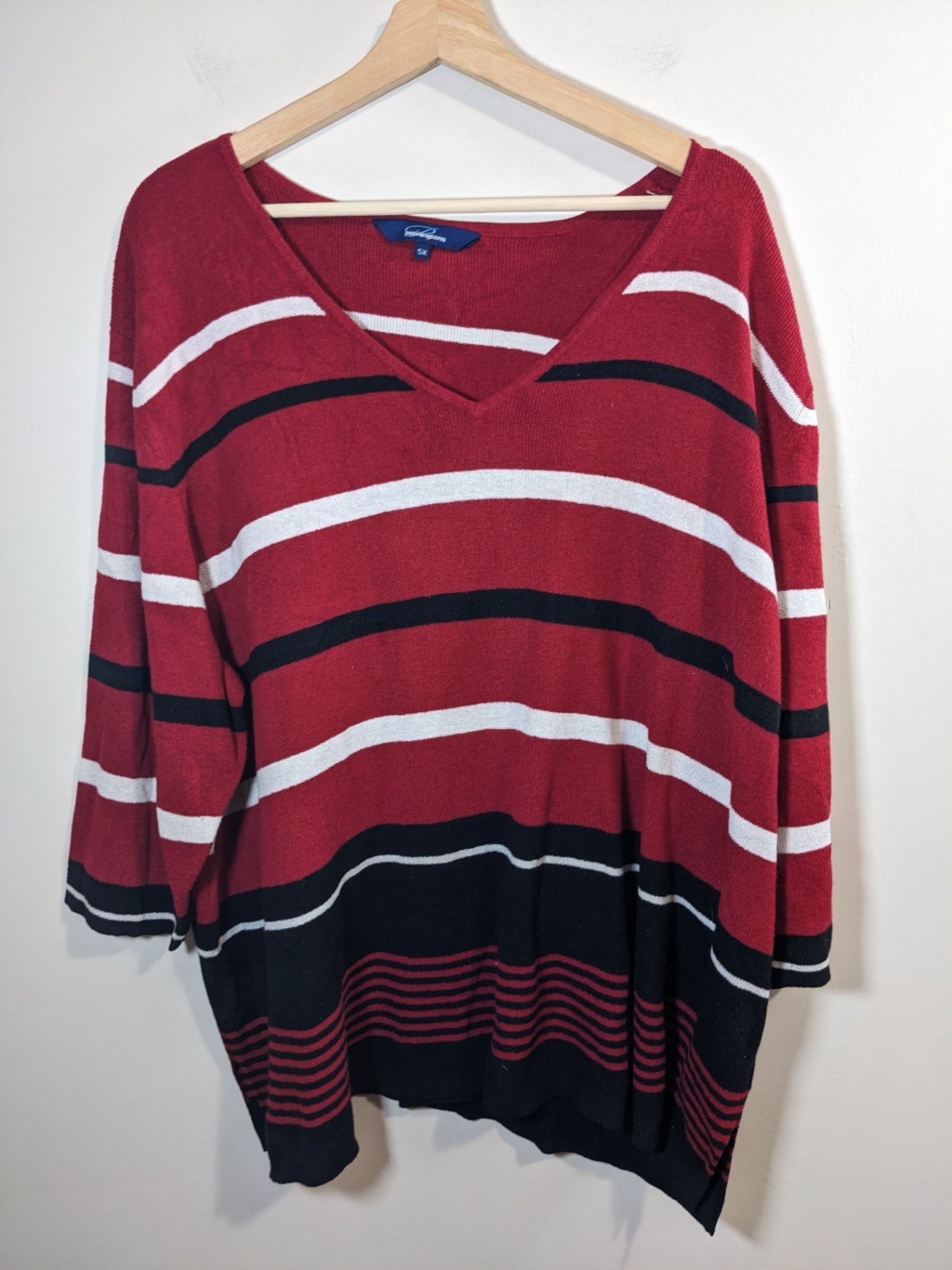 Penningtons Red Stri pe Sweater- 5XL