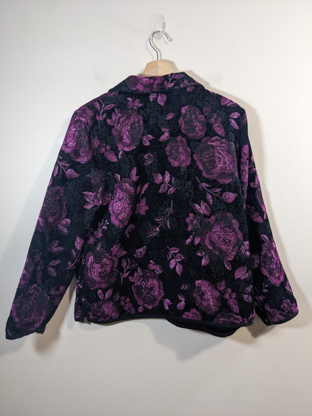 black & purple floral jacket - appears large