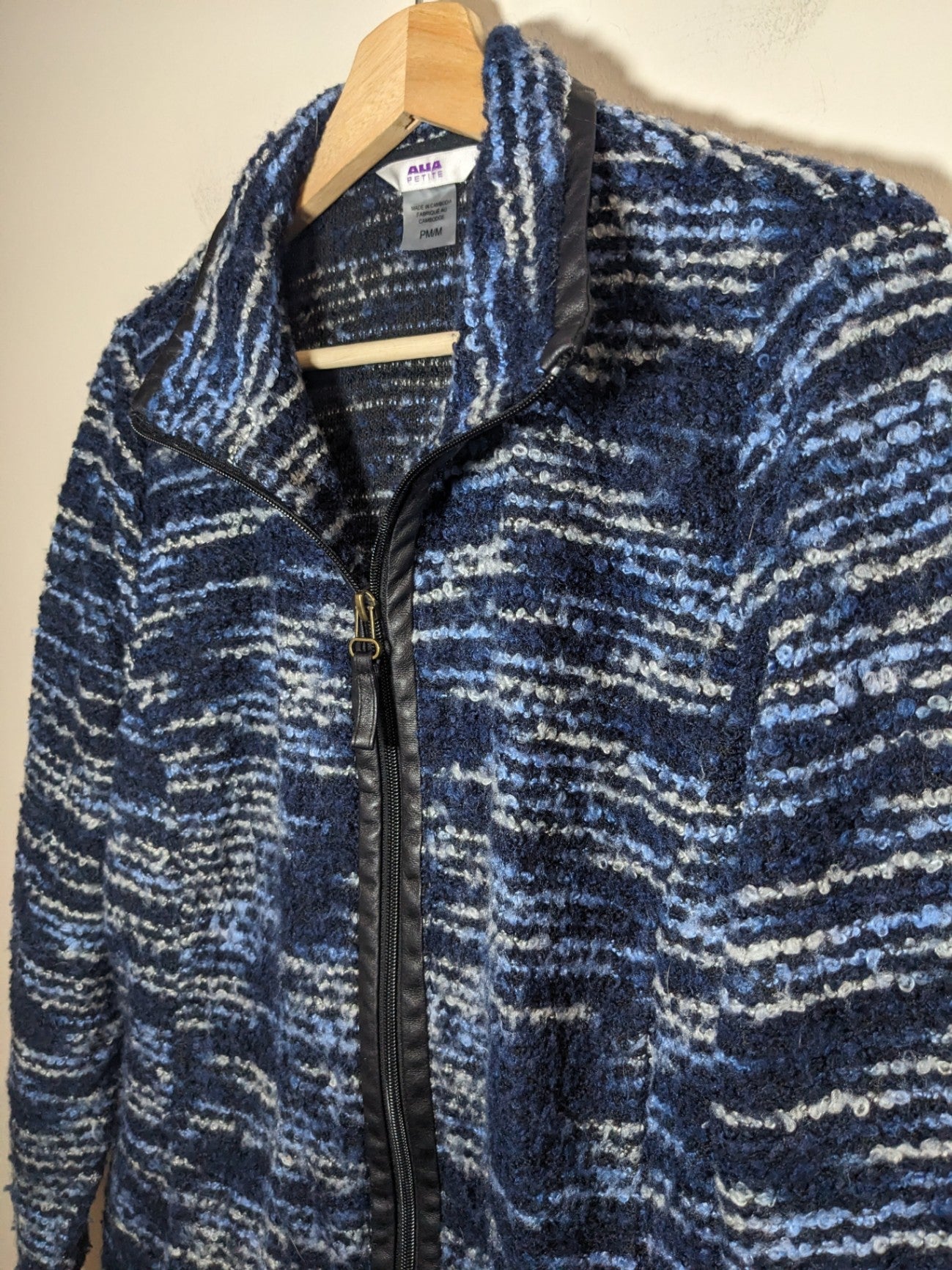Alia blue knit jacket - M