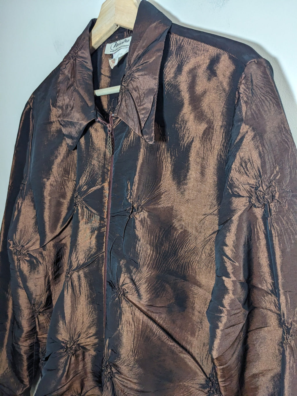 nueva brown textured jacket - sz 12