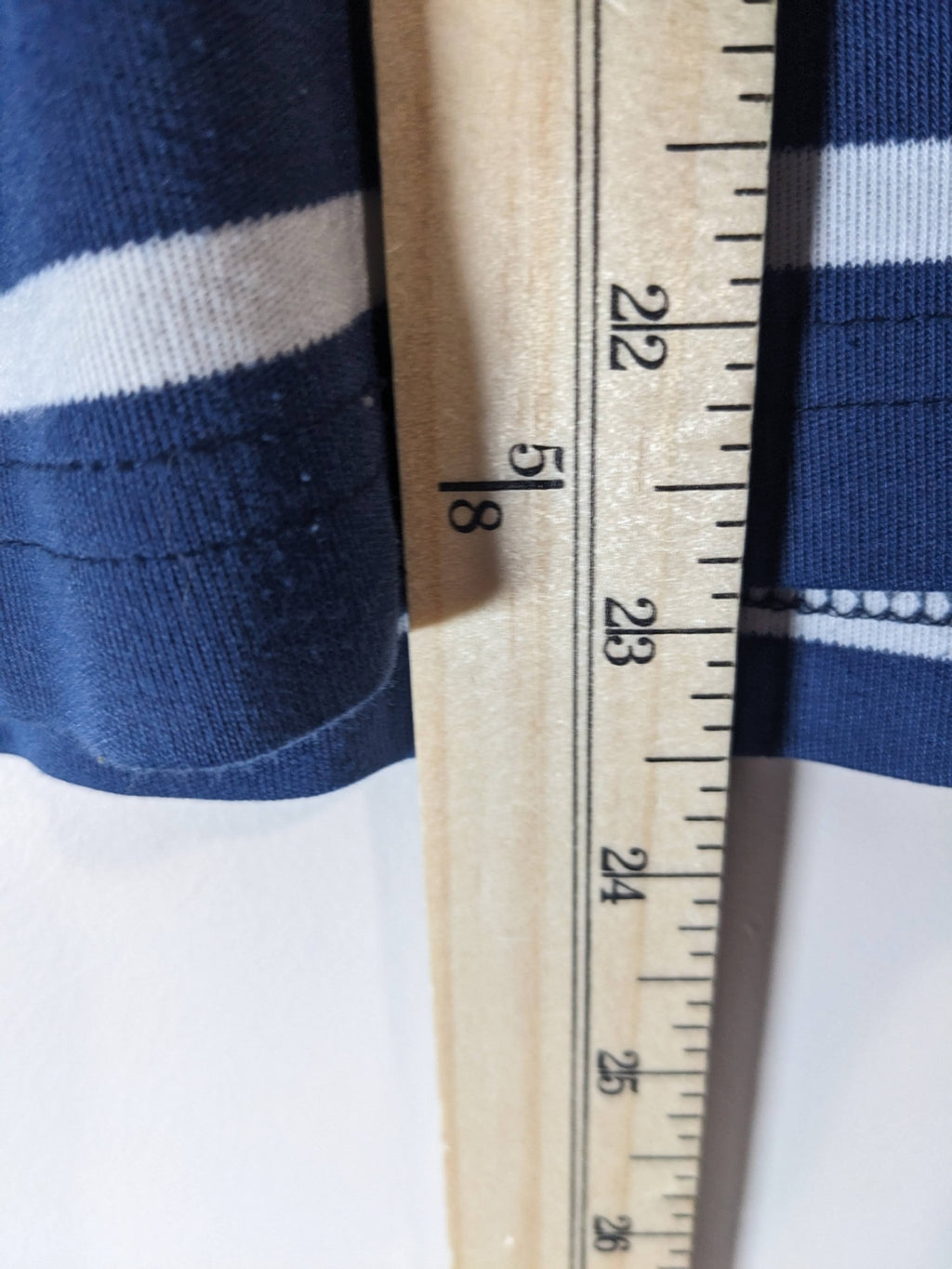 Alia blue striped 3/4 sleeve shirt- M