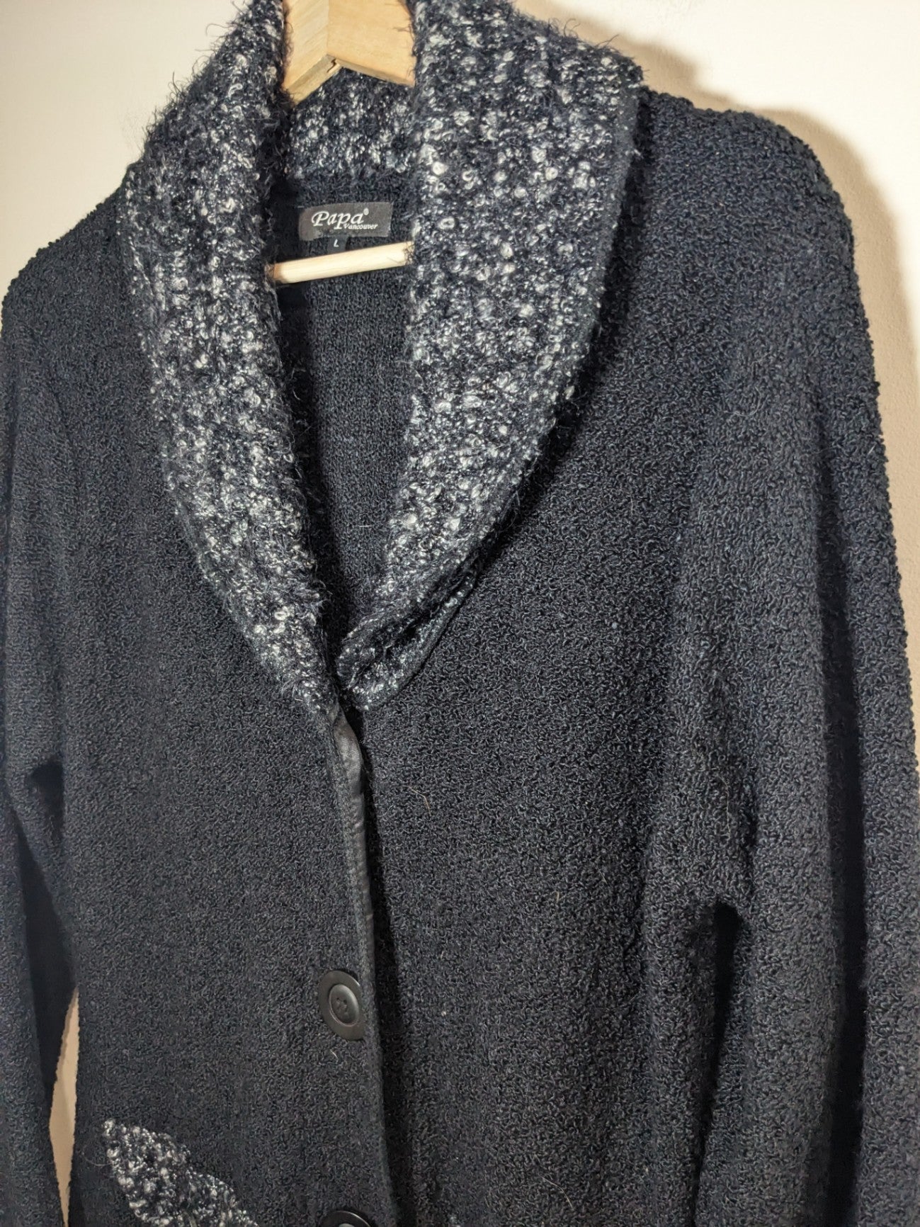 Papa Black Button Up - L