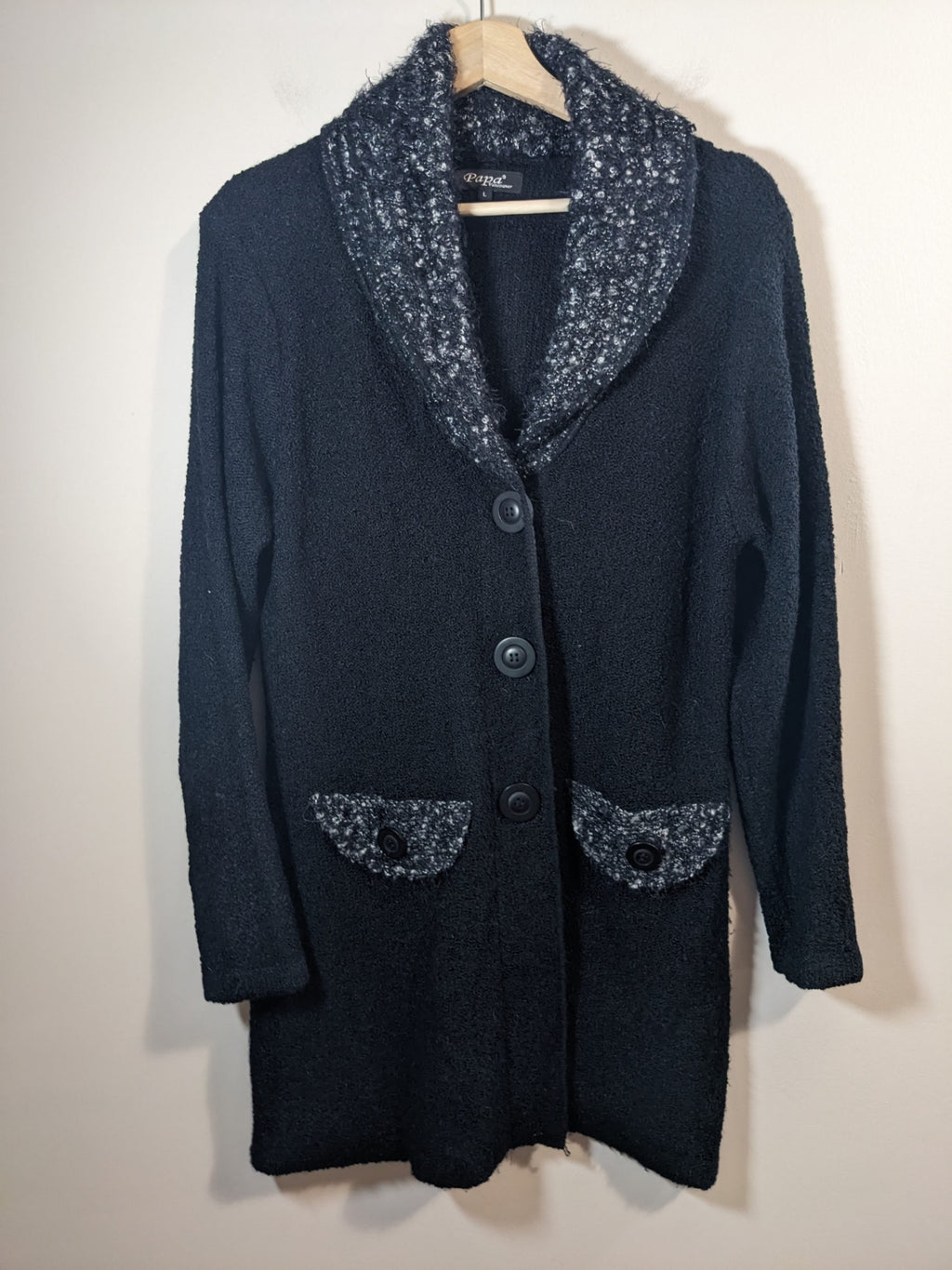 Papa Black Button Up - L