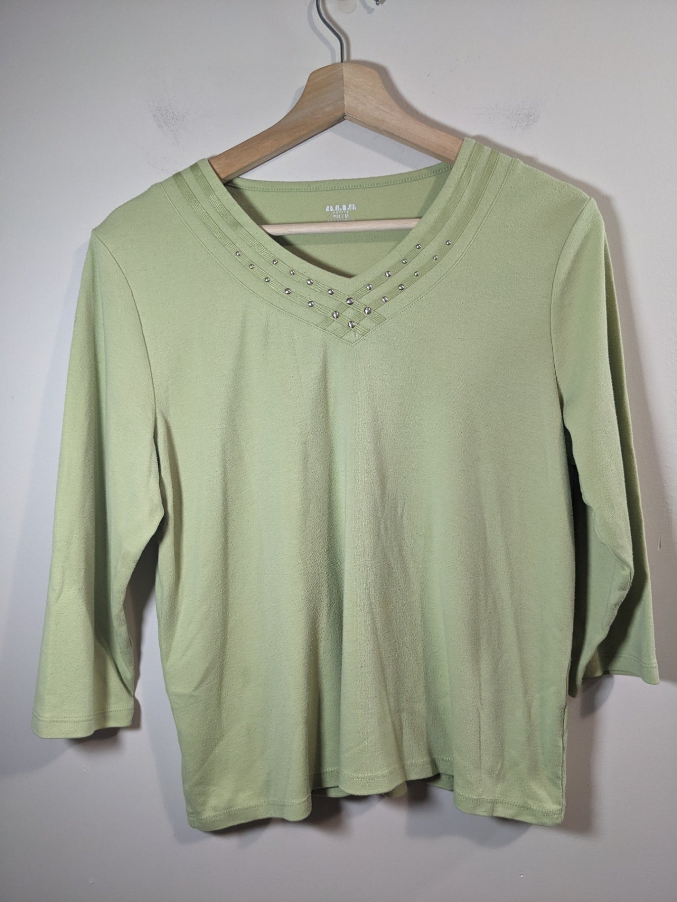 Alia green 3/4 sleeve shirt - M