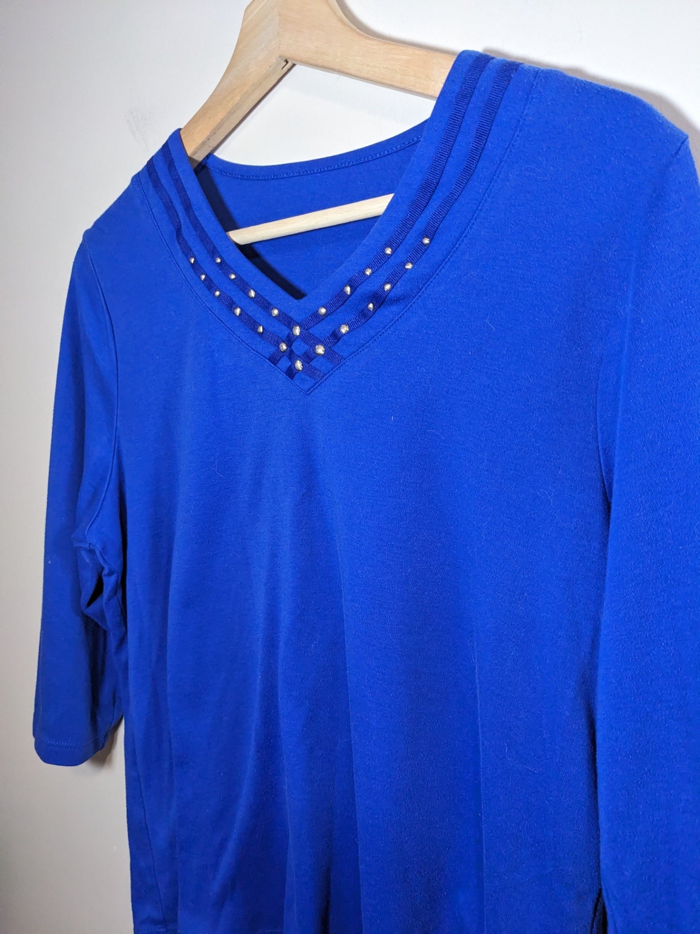 Alia blue 3/4 sleeve shirt - M