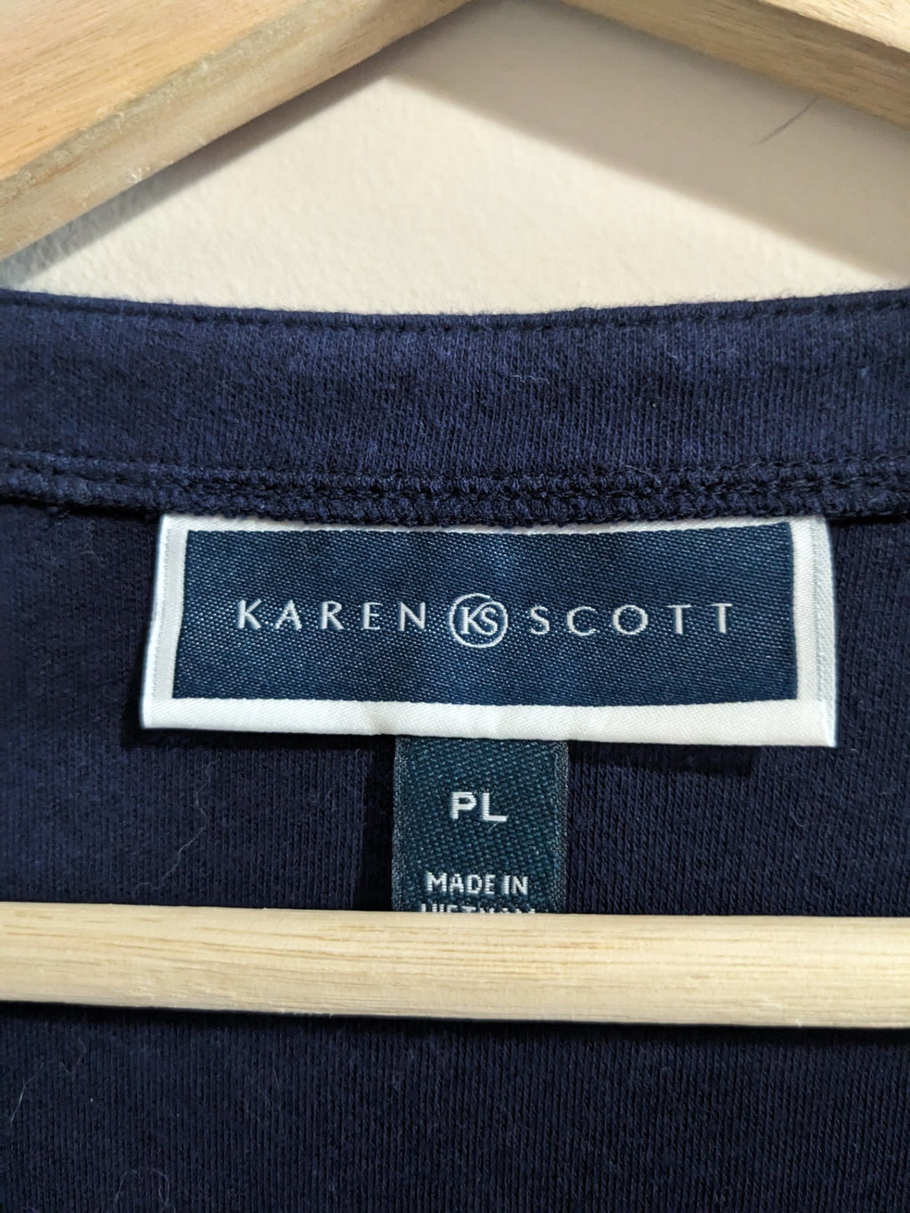 Karen Scott rose gold floral 3/4 sleeve shirt - L