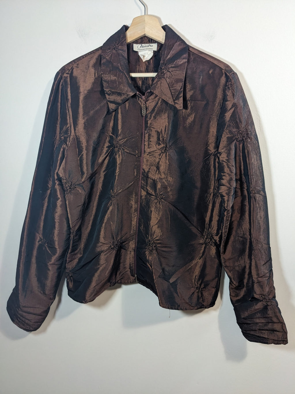 nueva brown textured jacket - sz 12