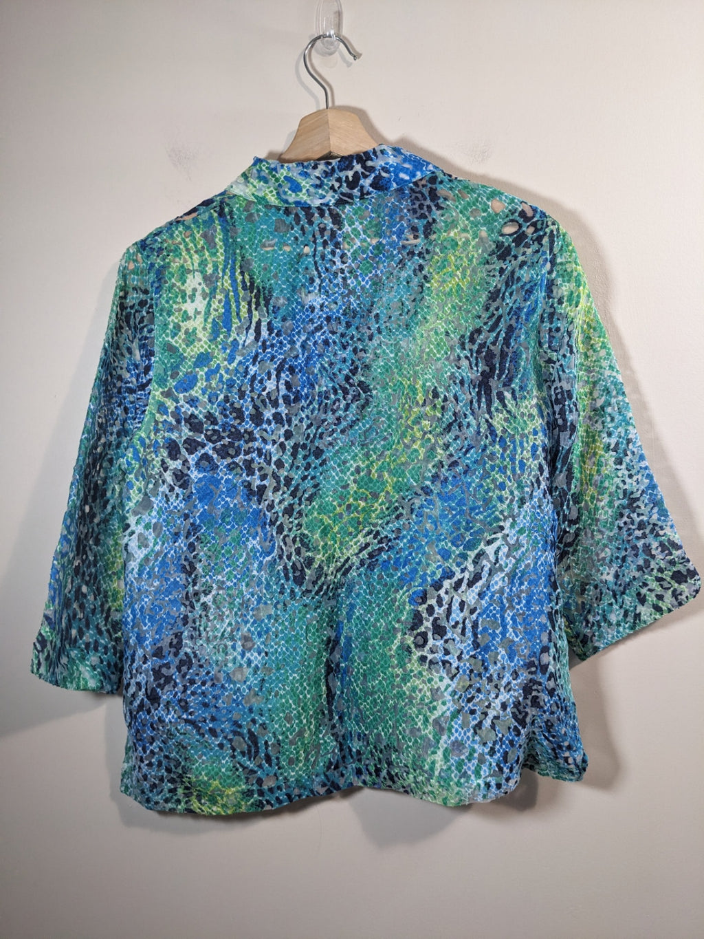 ALLISON DALEY blue & green blouse - 10P