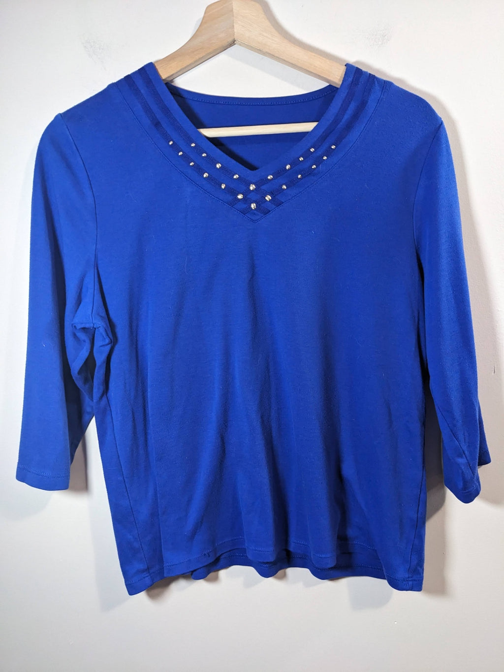 Alia blue 3/4 sleeve shirt - M